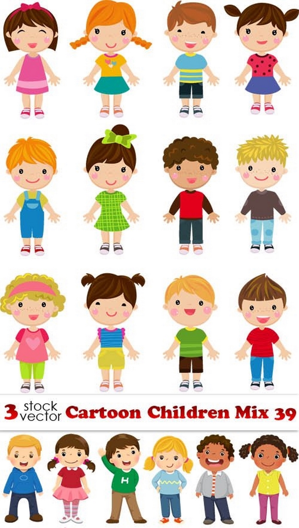 Vectors – Cartoon Children Mix 39