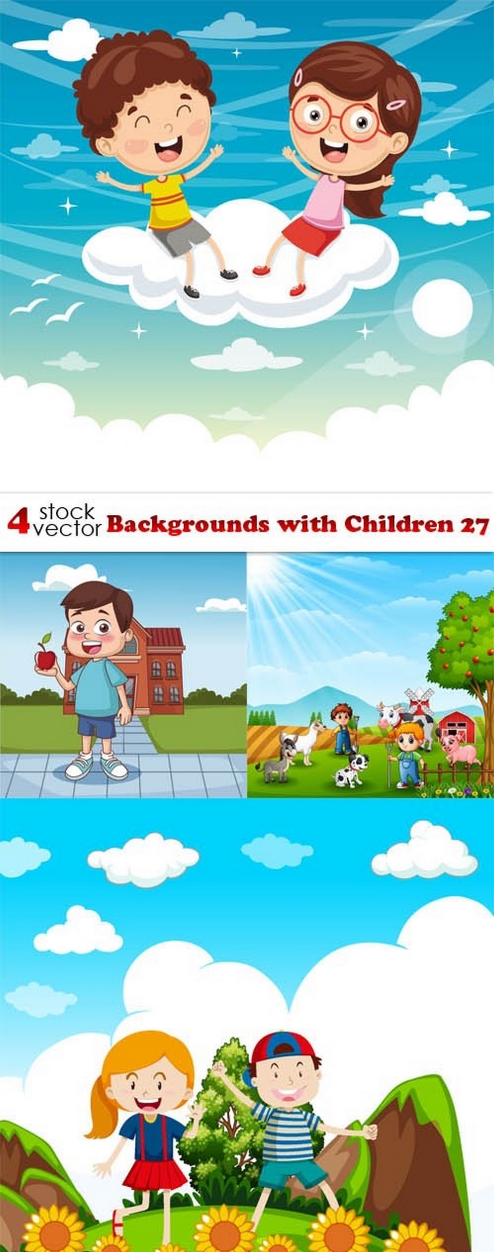 Vectors - Backgrounds with Children 27