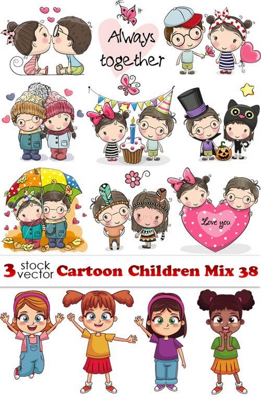 Vectors – Cartoon Children Mix 38