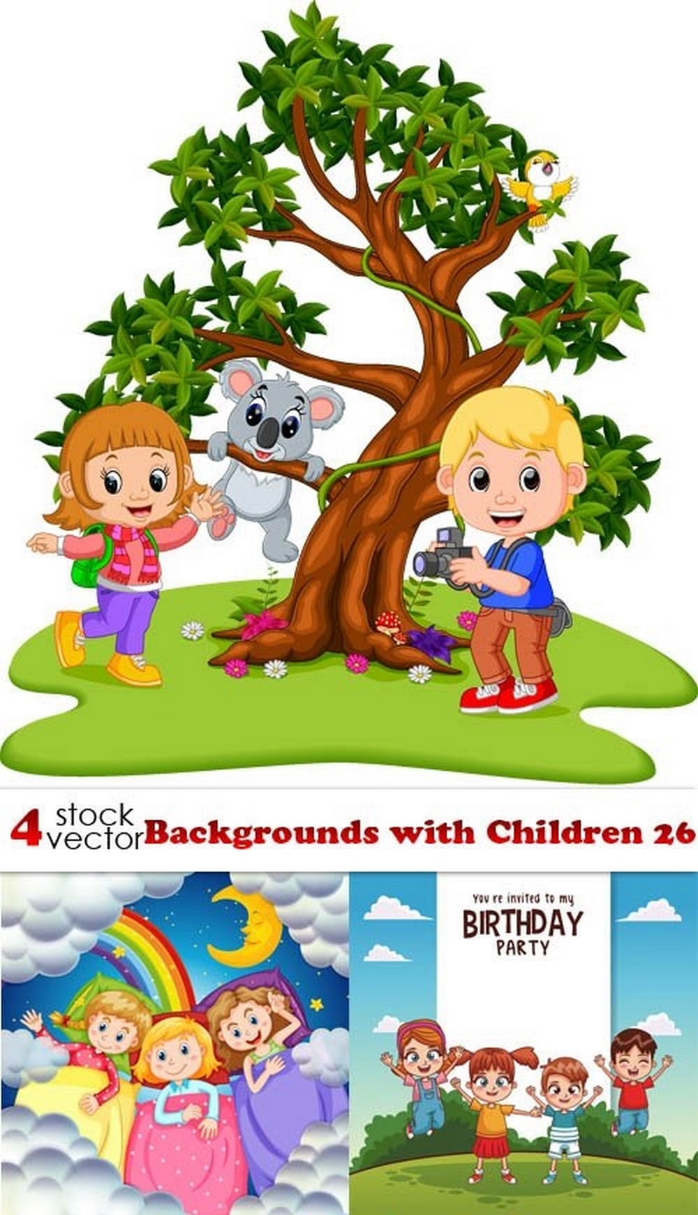 Vectors – Backgrounds with Children 26