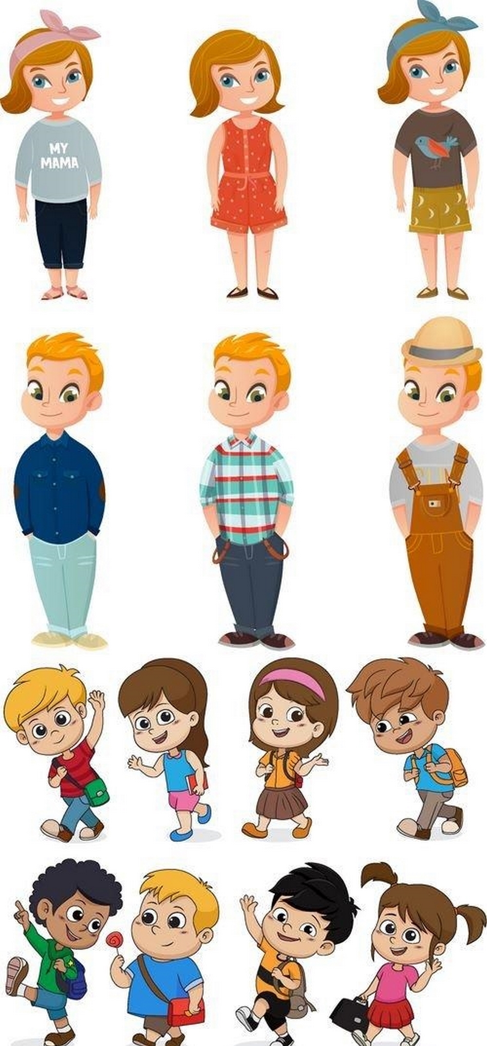 Vectors - Cartoon Children Mix 34