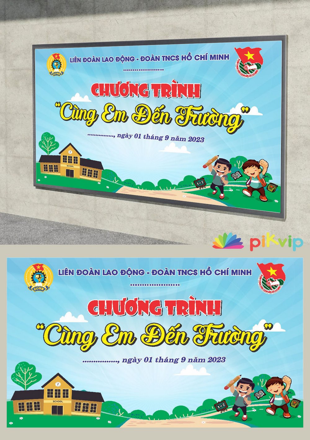 Phông nền chương trình cùng em đến trường