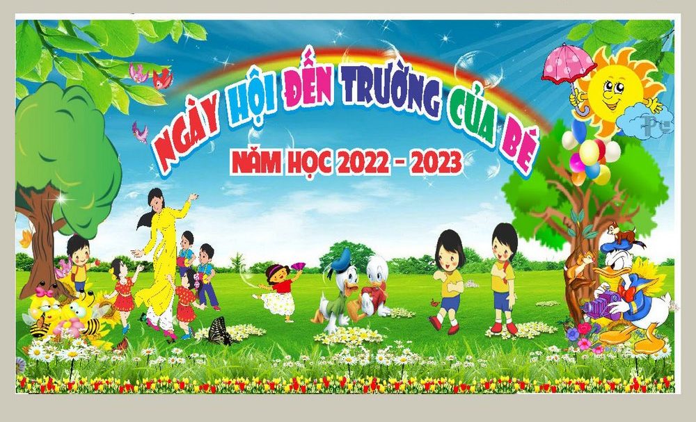Phông nền ngày hội đến trường của bé