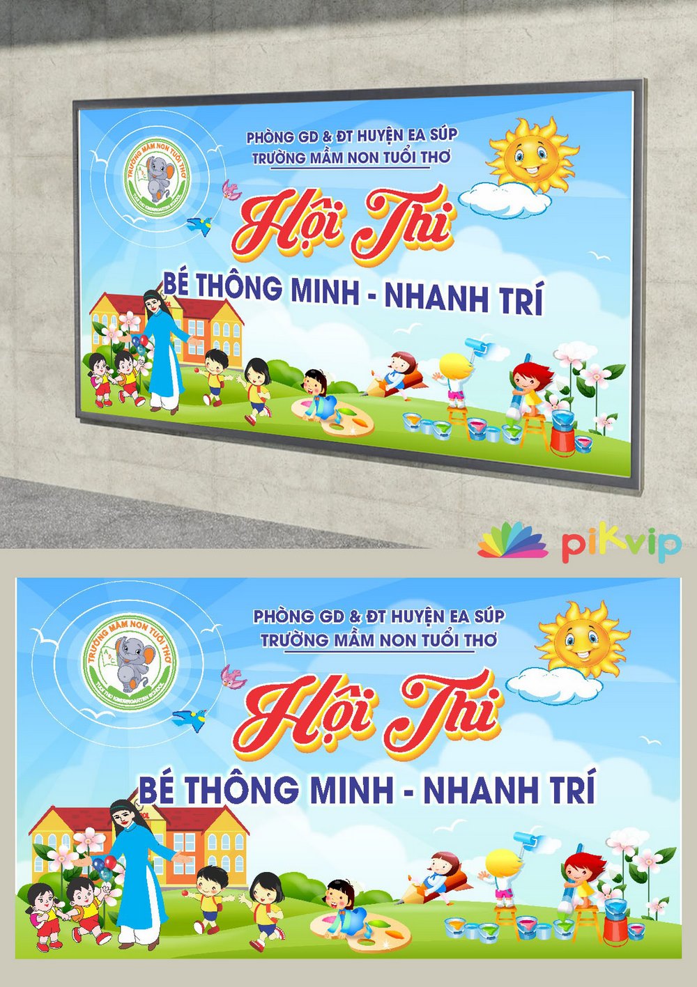 Phông nền hội thi bé thông minh nhanh trí