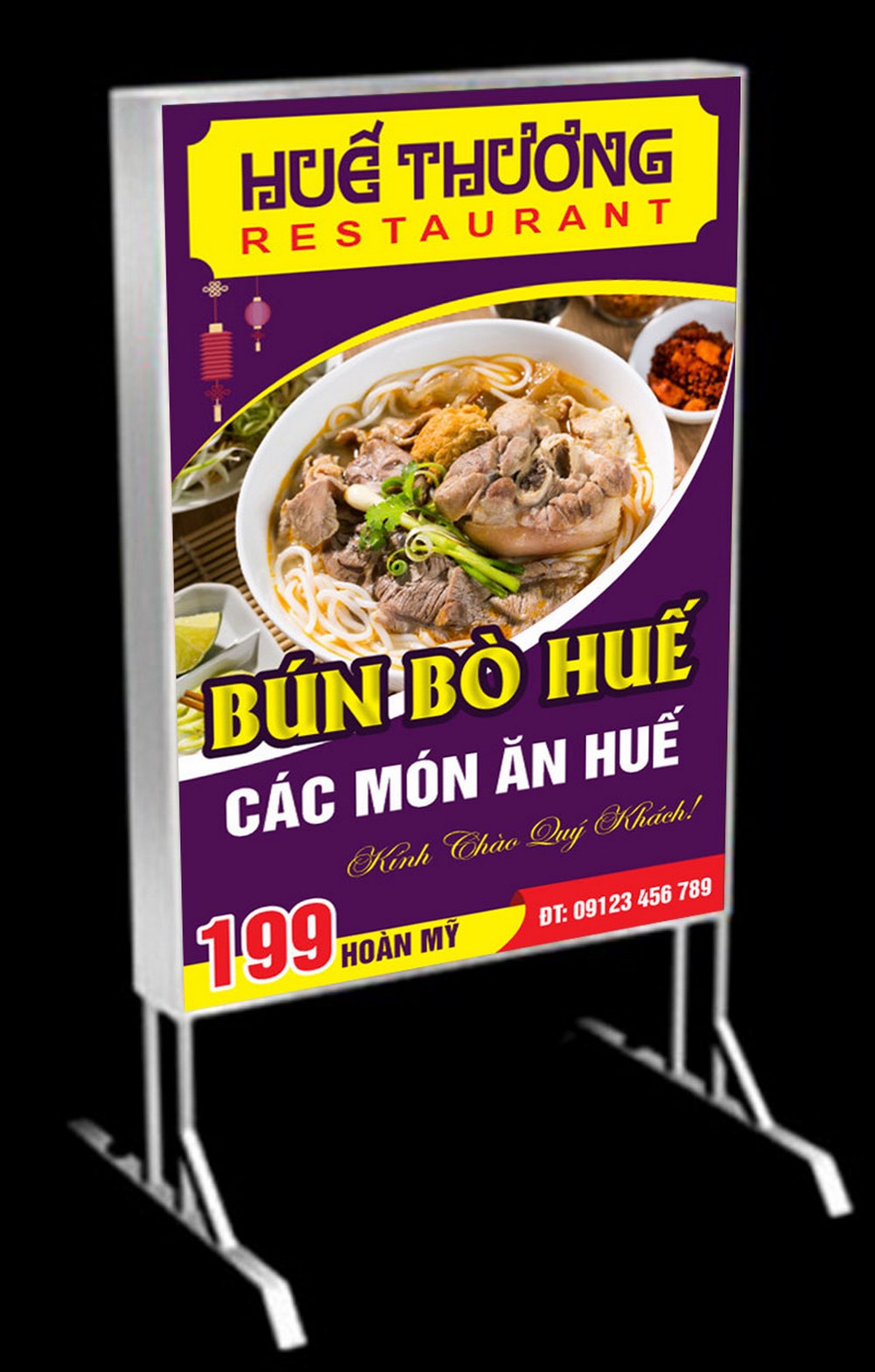 Mẫu biển vẫy tiệm bún bò