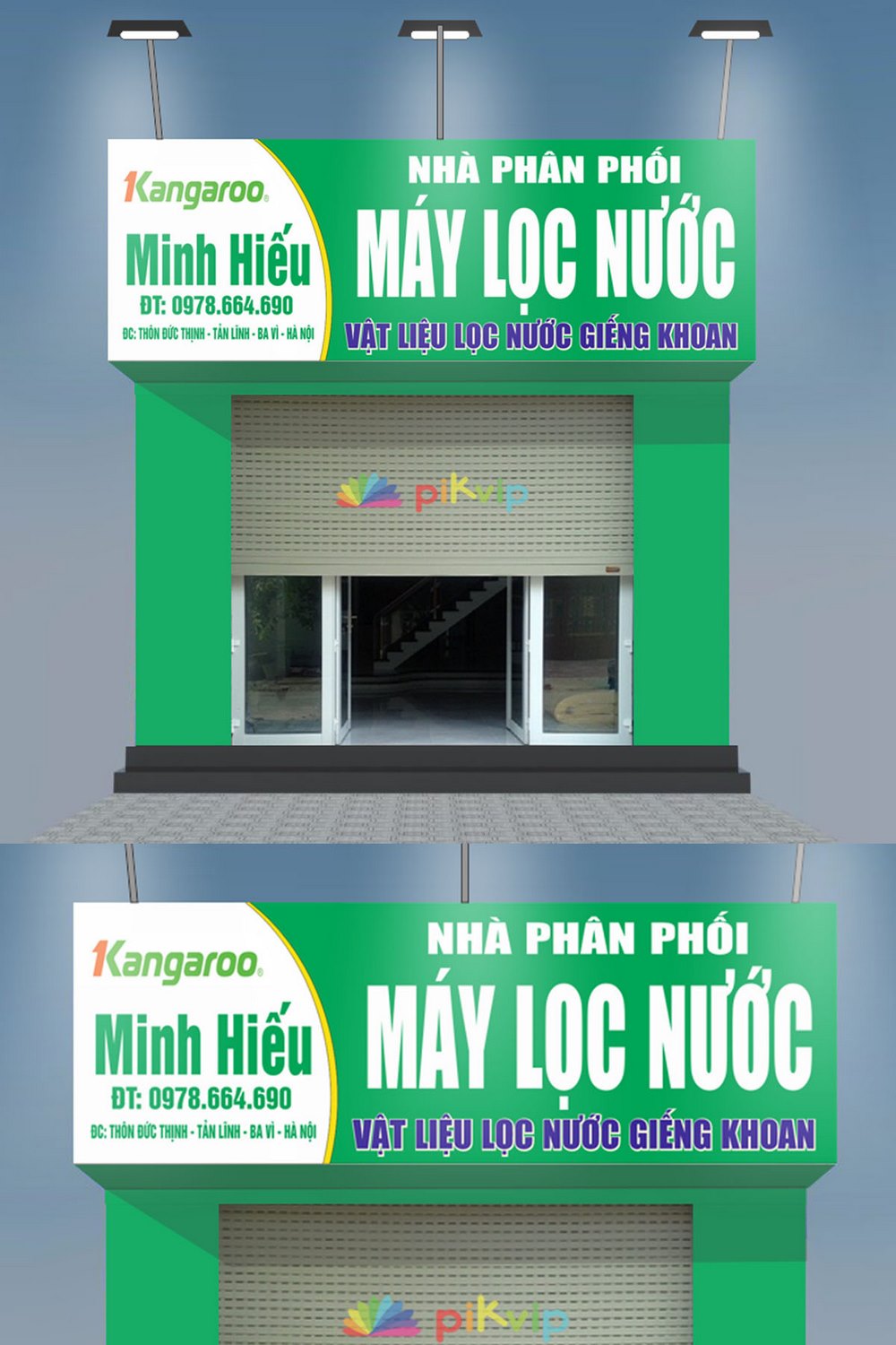 Mẫu biển bảng nhà phân phối máy lọc nước kangaroo