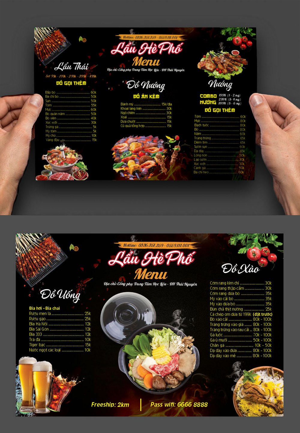 Mẫu menu lẩu hè phố