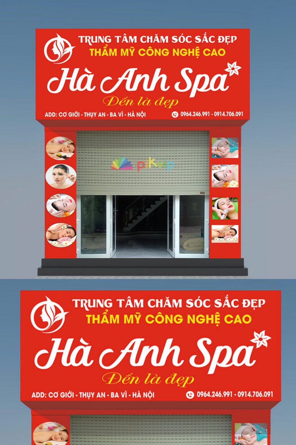 Mẫu biển quảng cáo spa hà anh