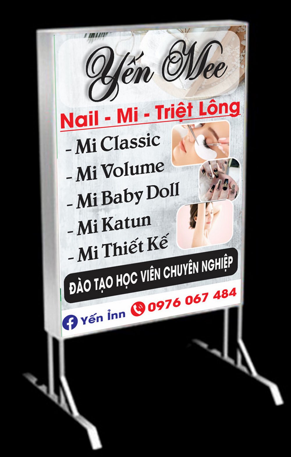 Mẫu biển vẫy tiệm nail tiệm tóc