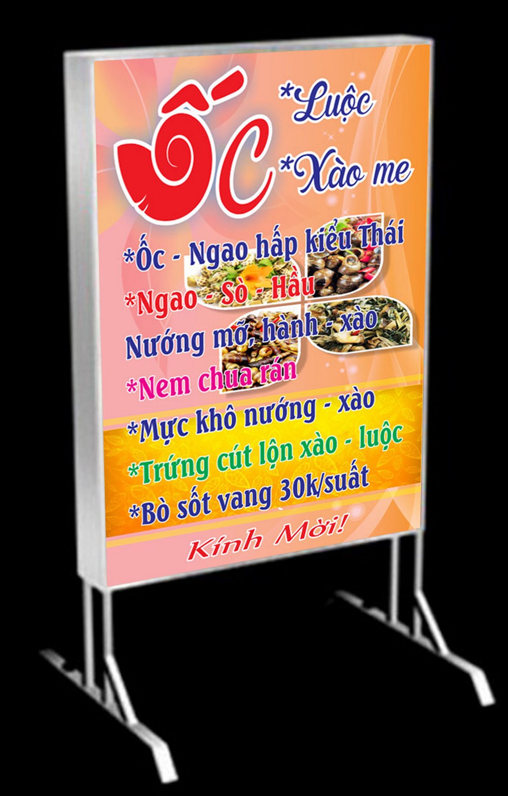 Mẫu biển vẫy quán ốc