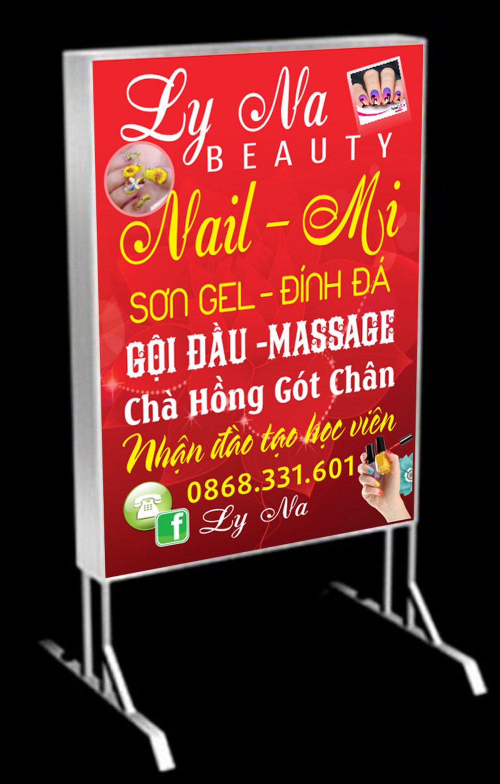 Mẫu biển vẫy tiệm nail đẹp file corel