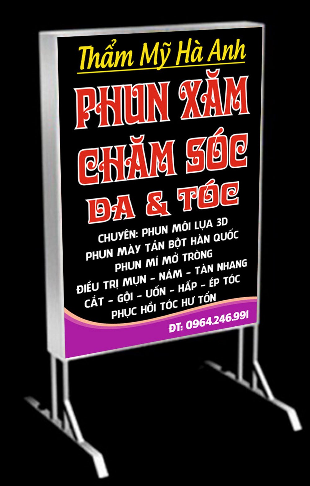 Mẫu biển đứng phun xăm chăm sóc da tóc