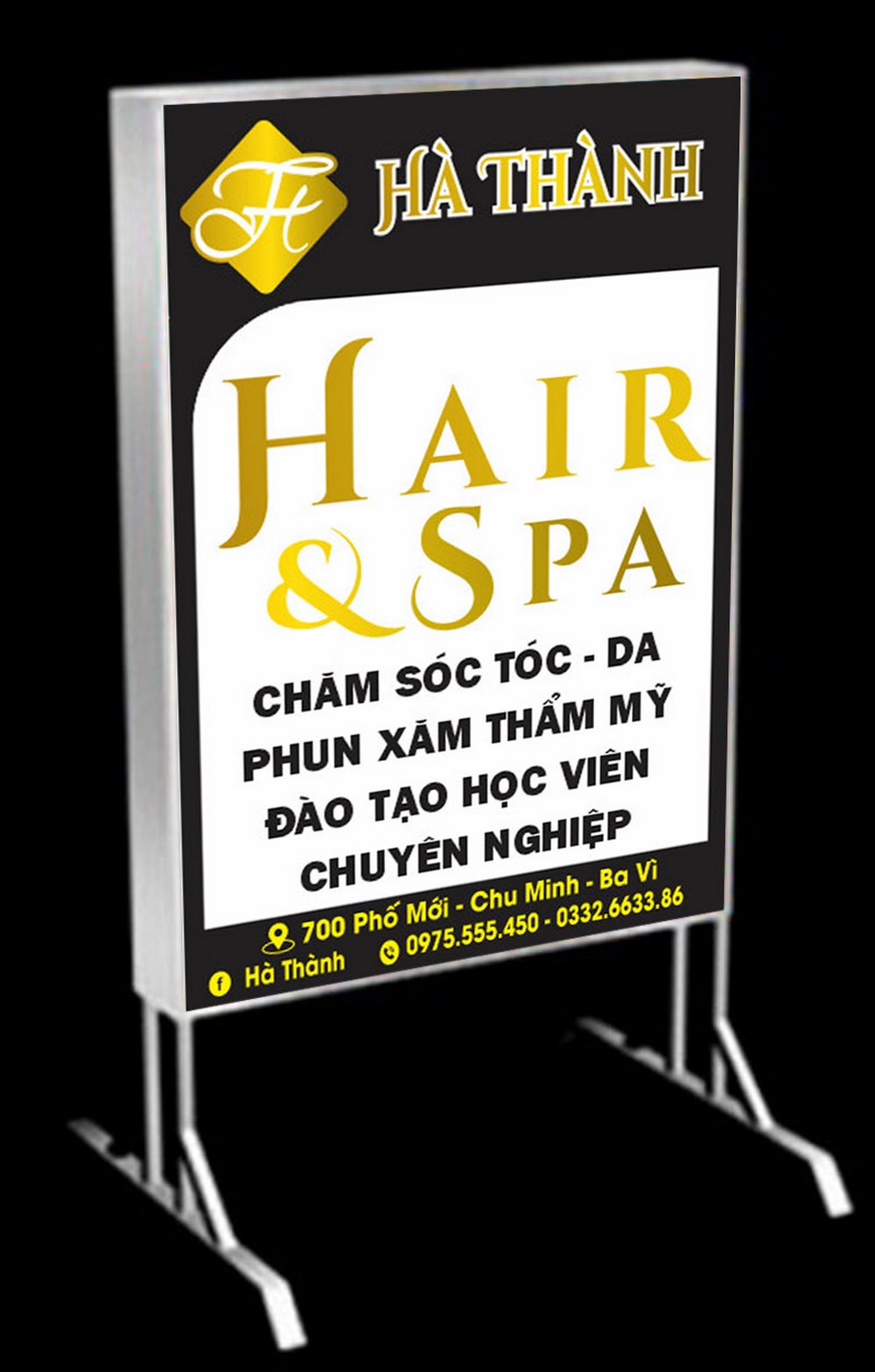 Mẫu biển hộp hà thành spa cdr