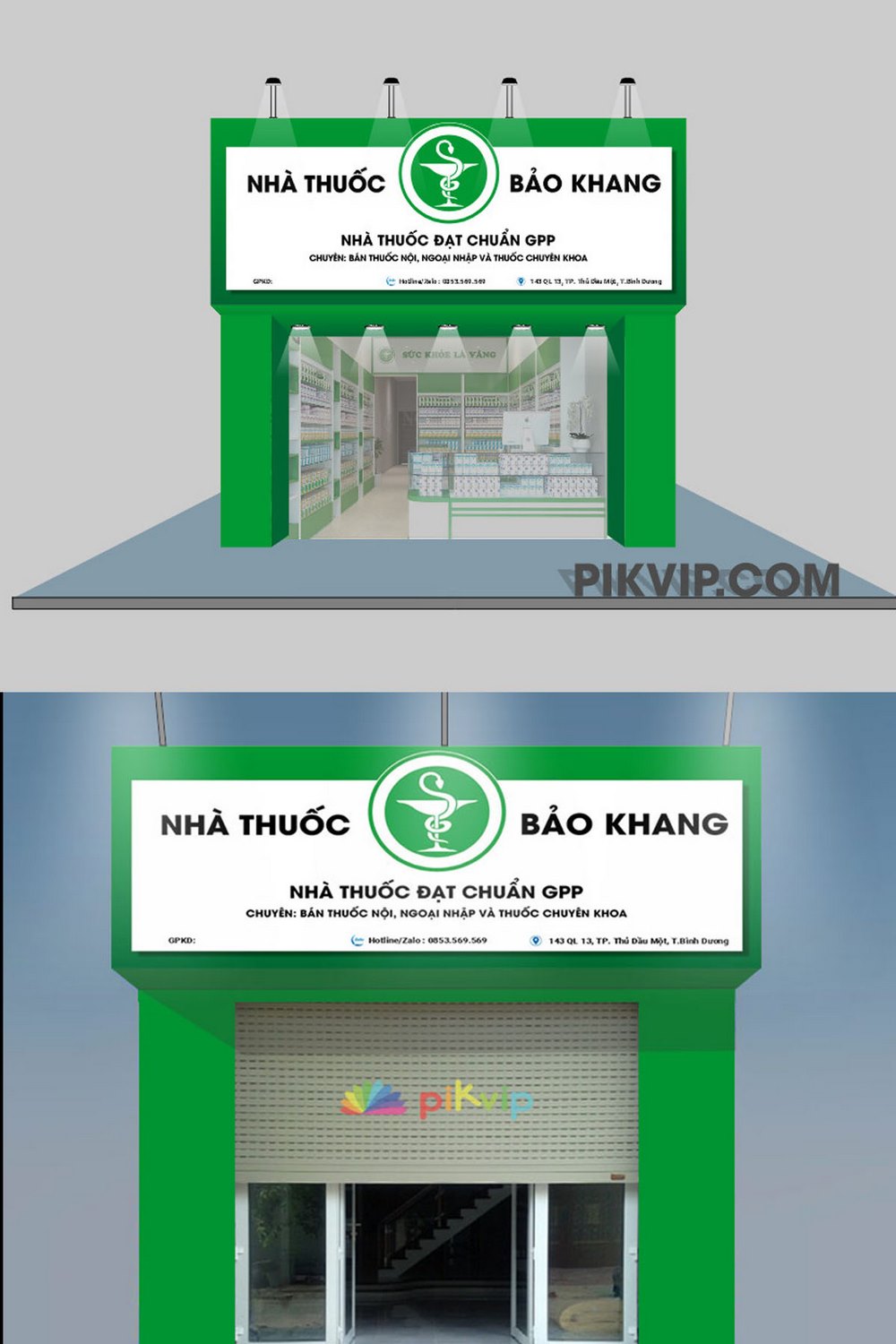 Mẫu biển quảng cáo tiệm thuốc tây bảo khang file corel