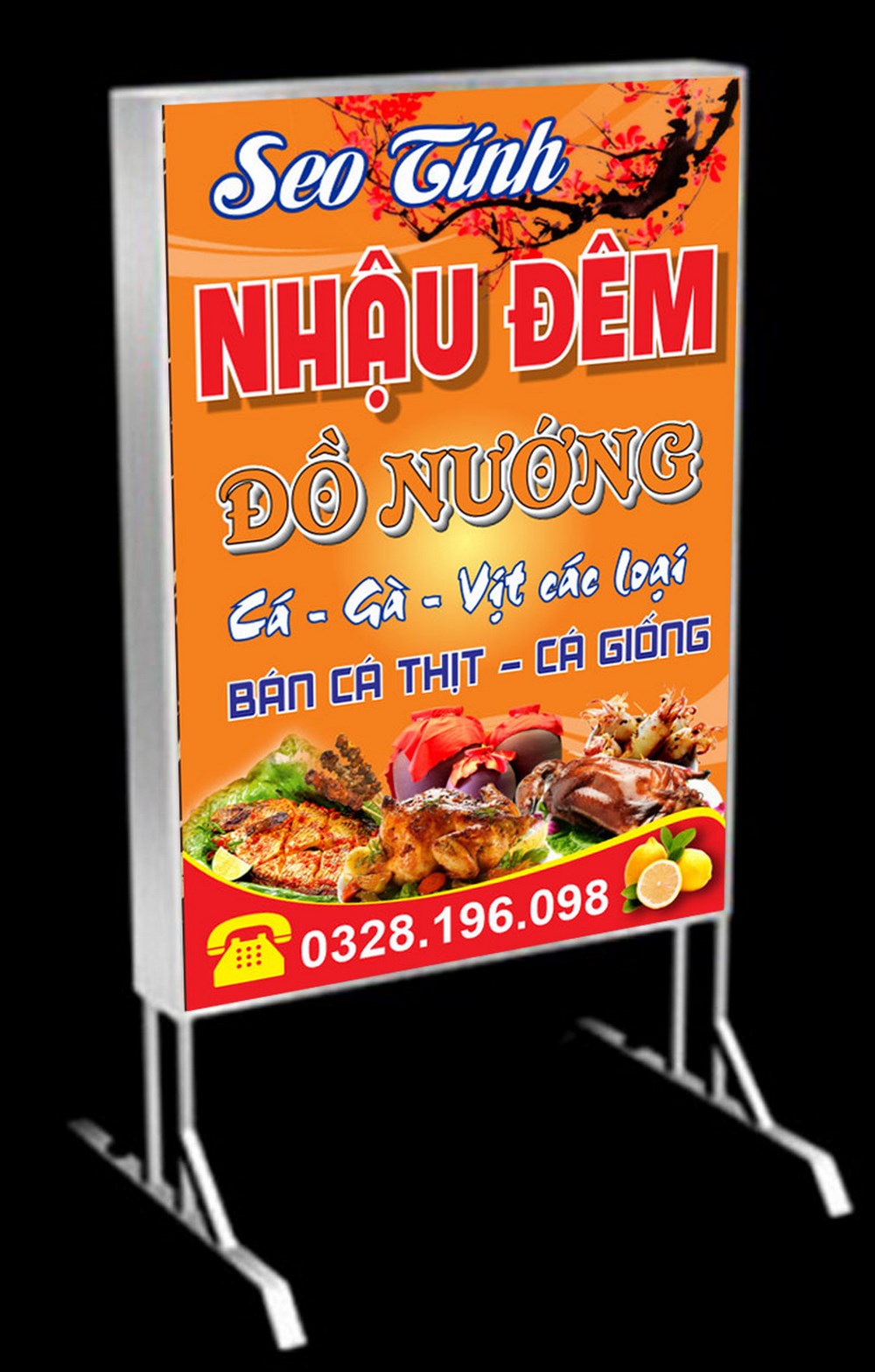 Mẫu biển vẫy hộp đèn quán nhậu đêm đồ nướng