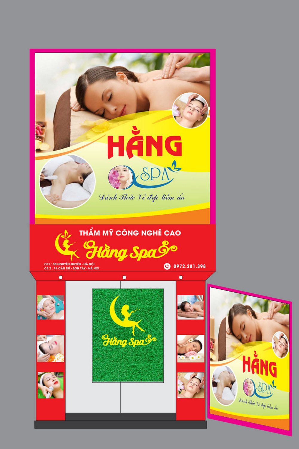 Mẫu market biển quảng cáo spa hằng