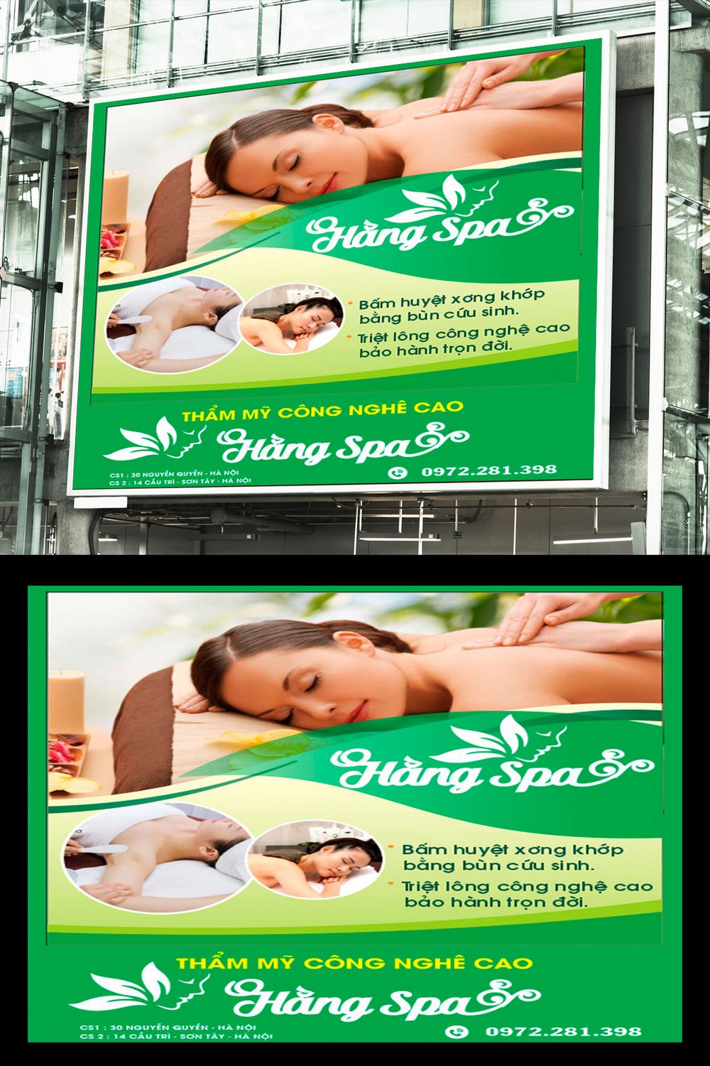 Mẫu pano khổ lớn spa hằng