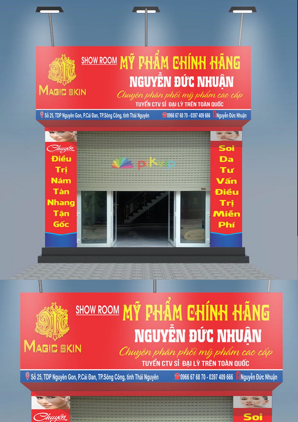 Mẫu biển quảng cáo nhà phân phối mỹ phẩm