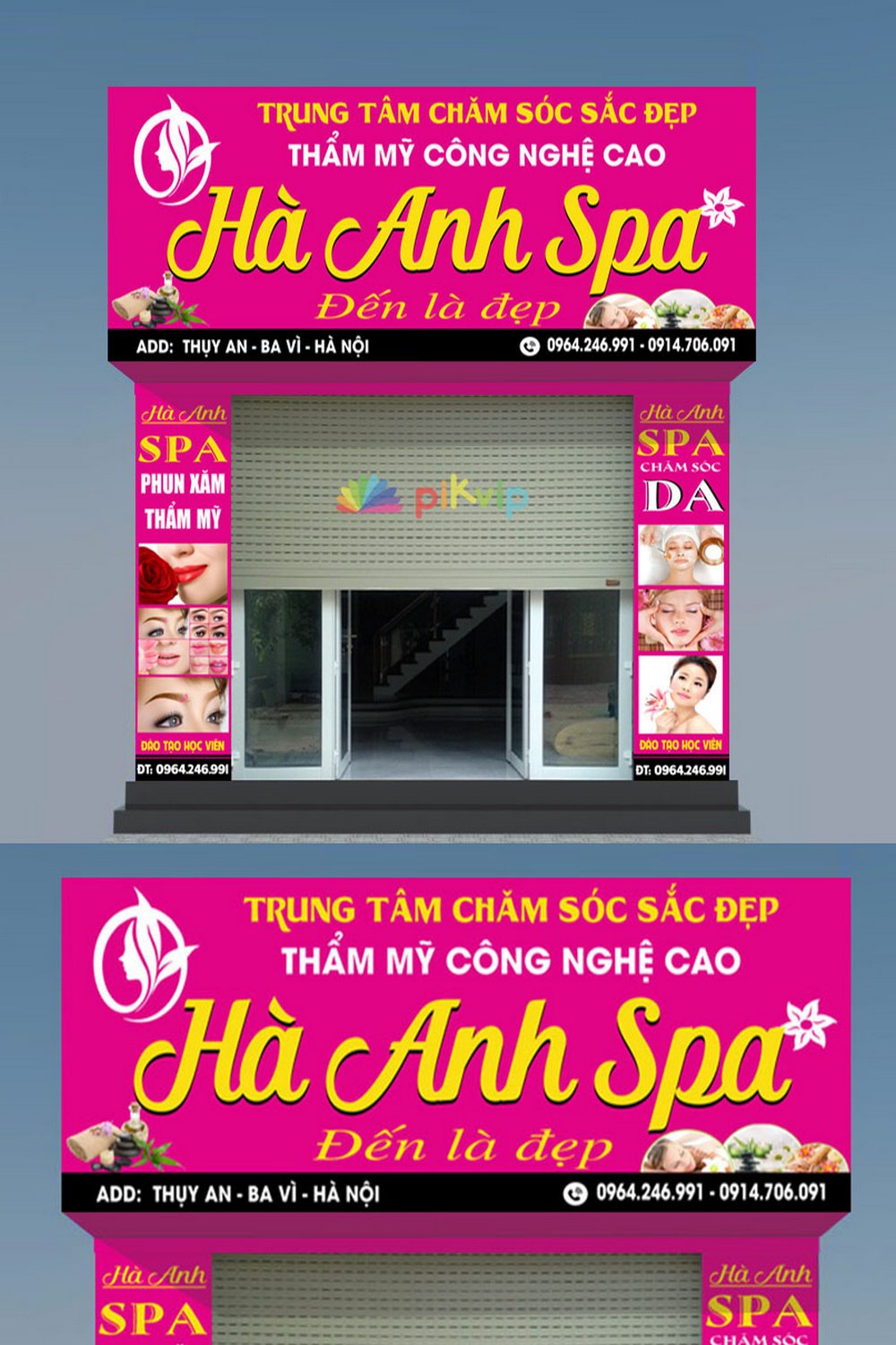 Mẫu biển quảng cáo spa hà anh