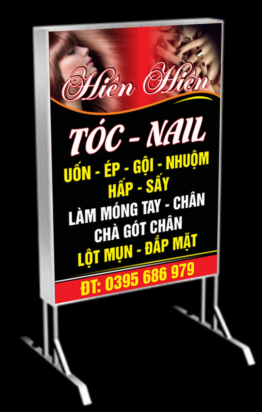 Mẫu biển vẫy tiệm nail tiệm tóc