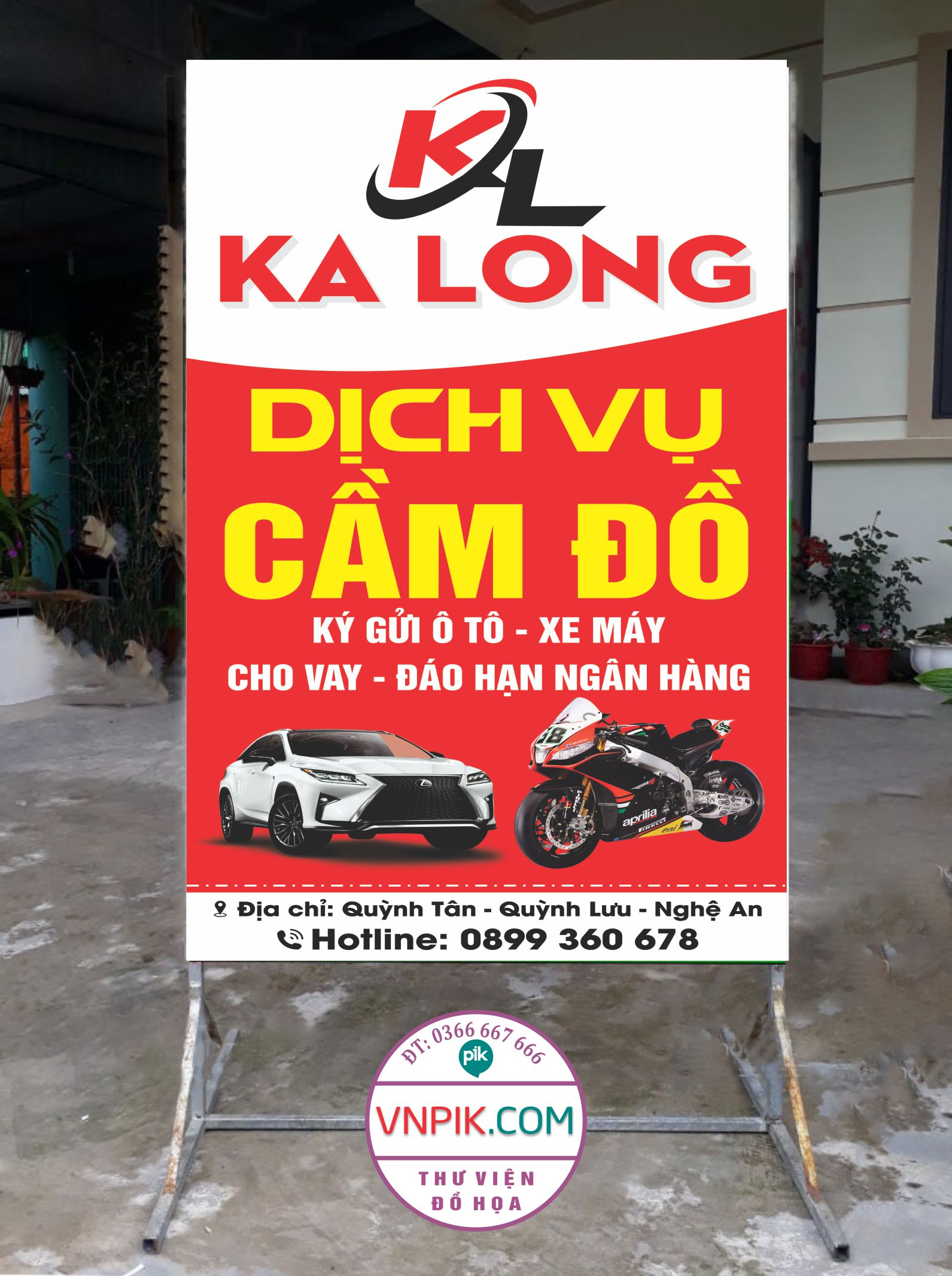 Bảng quảng cáo hộp đèn dịch vụ cầm đồ Ka Long