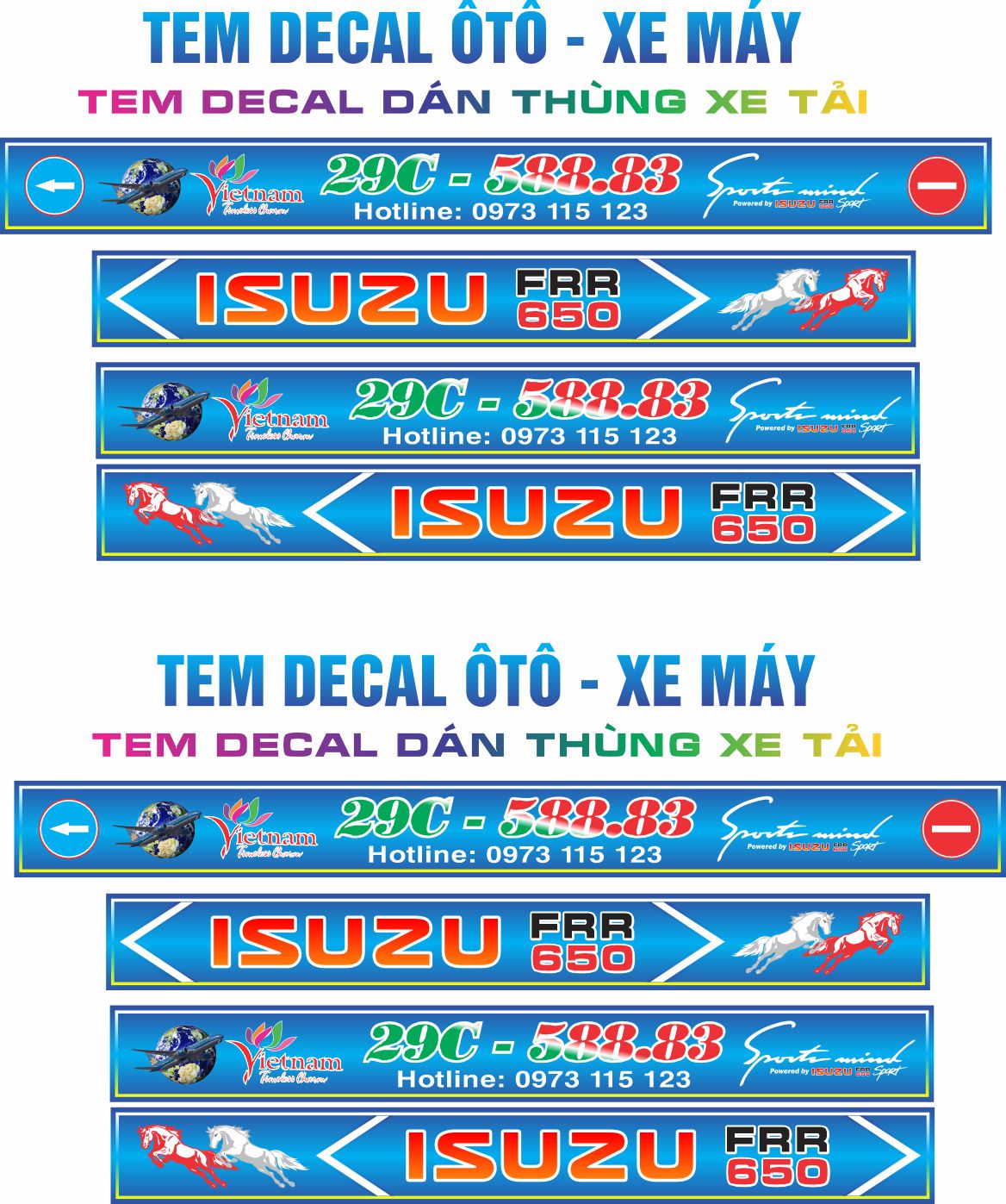 Tem decal dán thùng xe