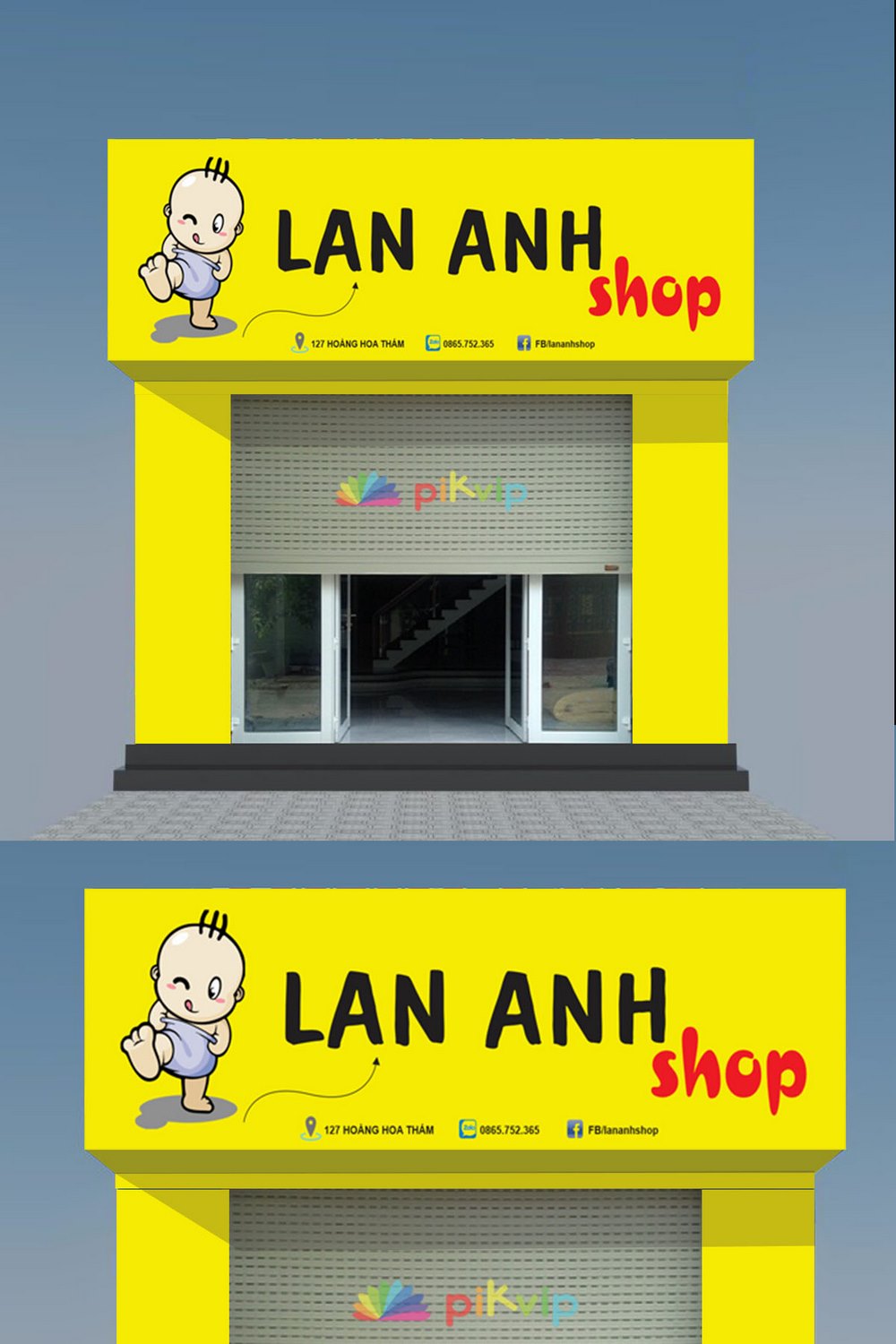 Mẫu biển bảng shop áo quần trẻ em