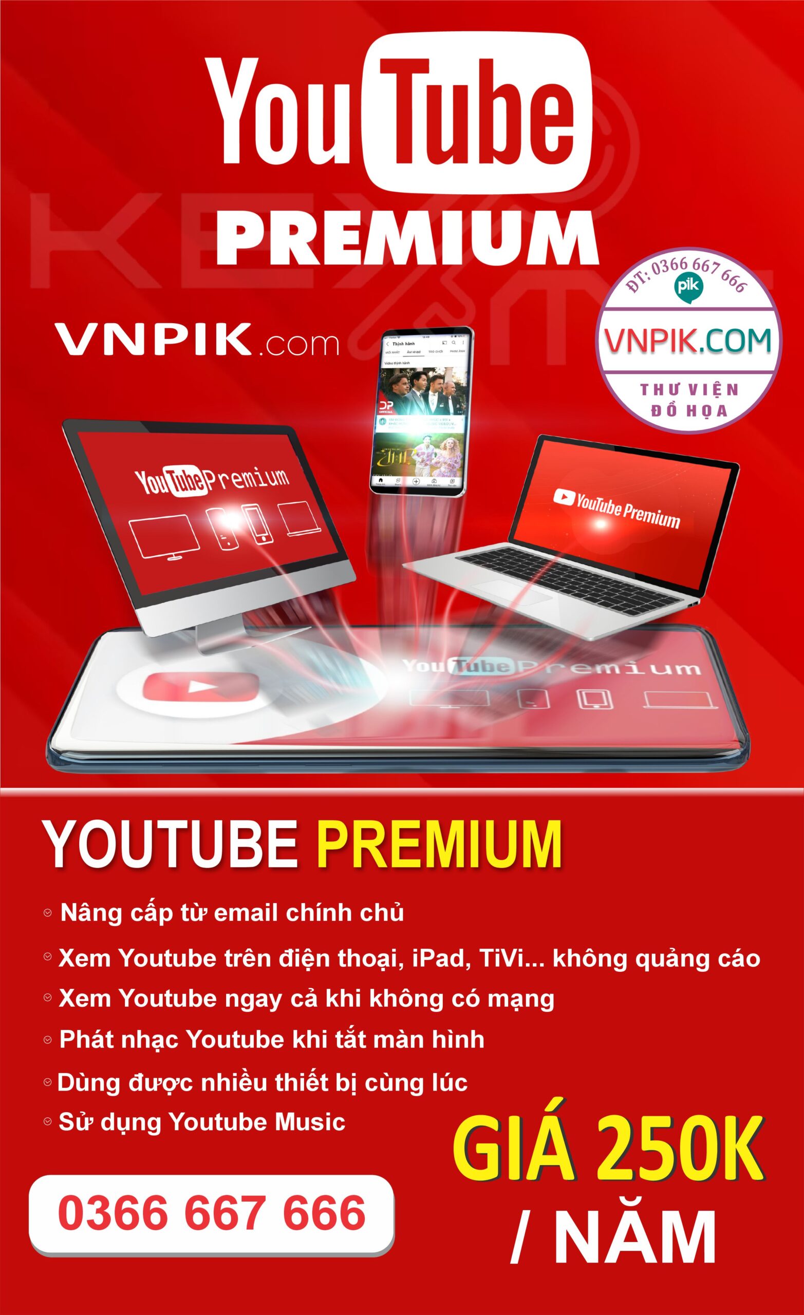 Nâng cấp Youtube Premium 12 tháng trên mail chính chủ (Add Family)