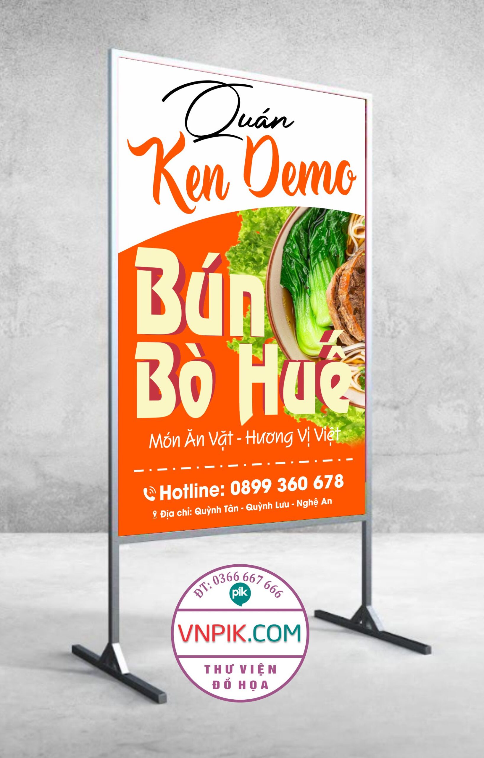 Bảng quảng cáo hộp đèn quán bún bò huế kendemo