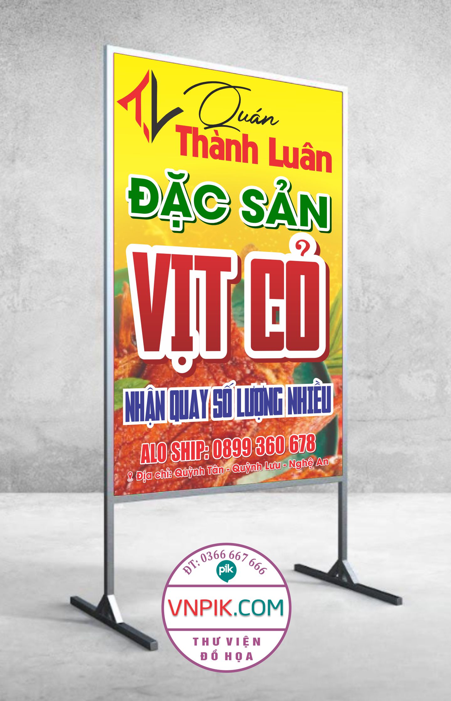 Bảng quảng cáo hộp đèn quán nhậu đặc sản vịt cỏ