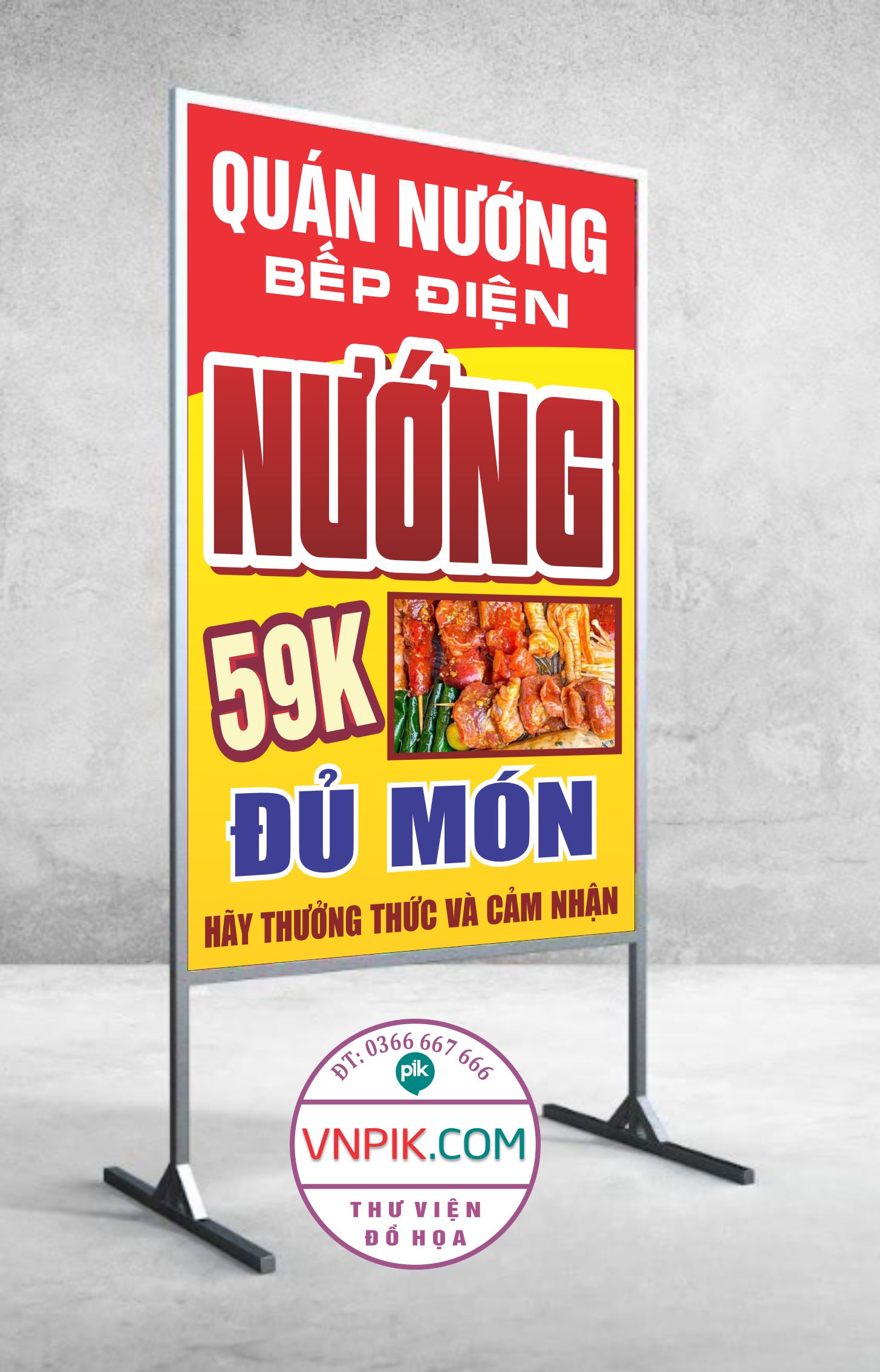 Bảng quảng cáo hộp đèn quán nướng 59k