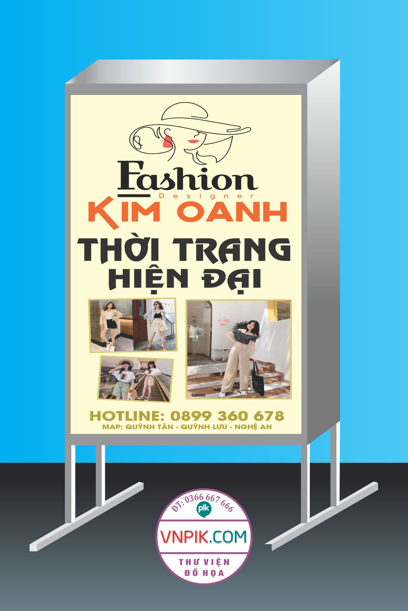 Biển vẩy cửa hàng shop thời trang nữ kim anh cdr