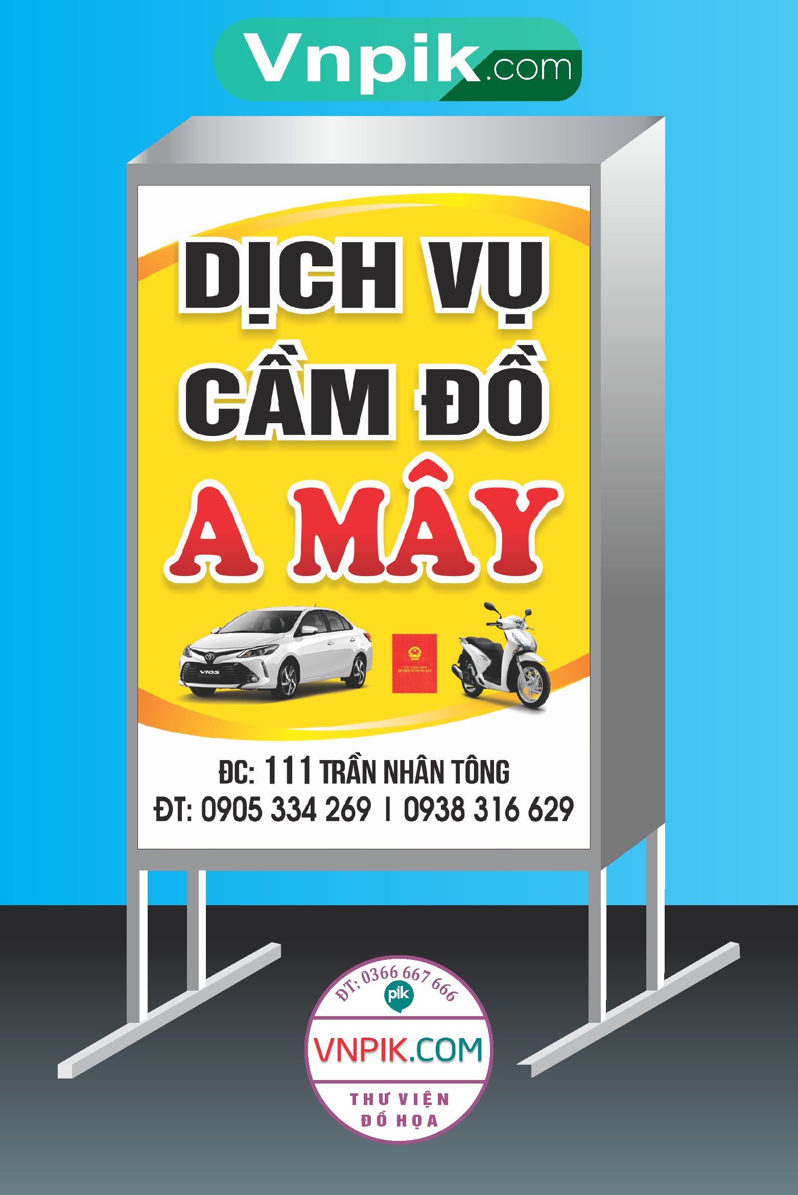 Mẫu Biển vẫy dịch vụ cầm đồ A Mây