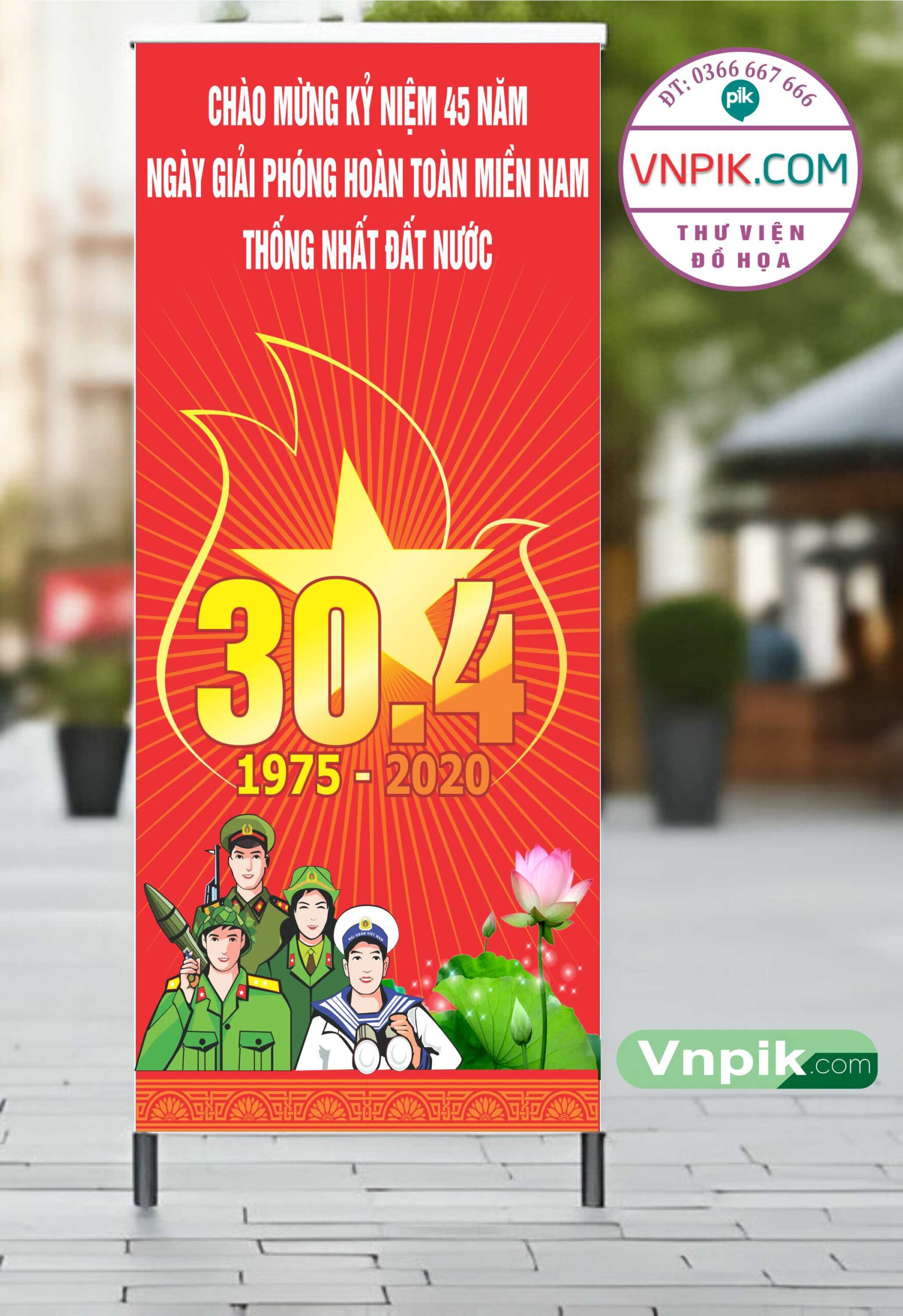 Mẫu Standee Giải Phóng Miền Nam 30 Tháng 4 Mẫu 14