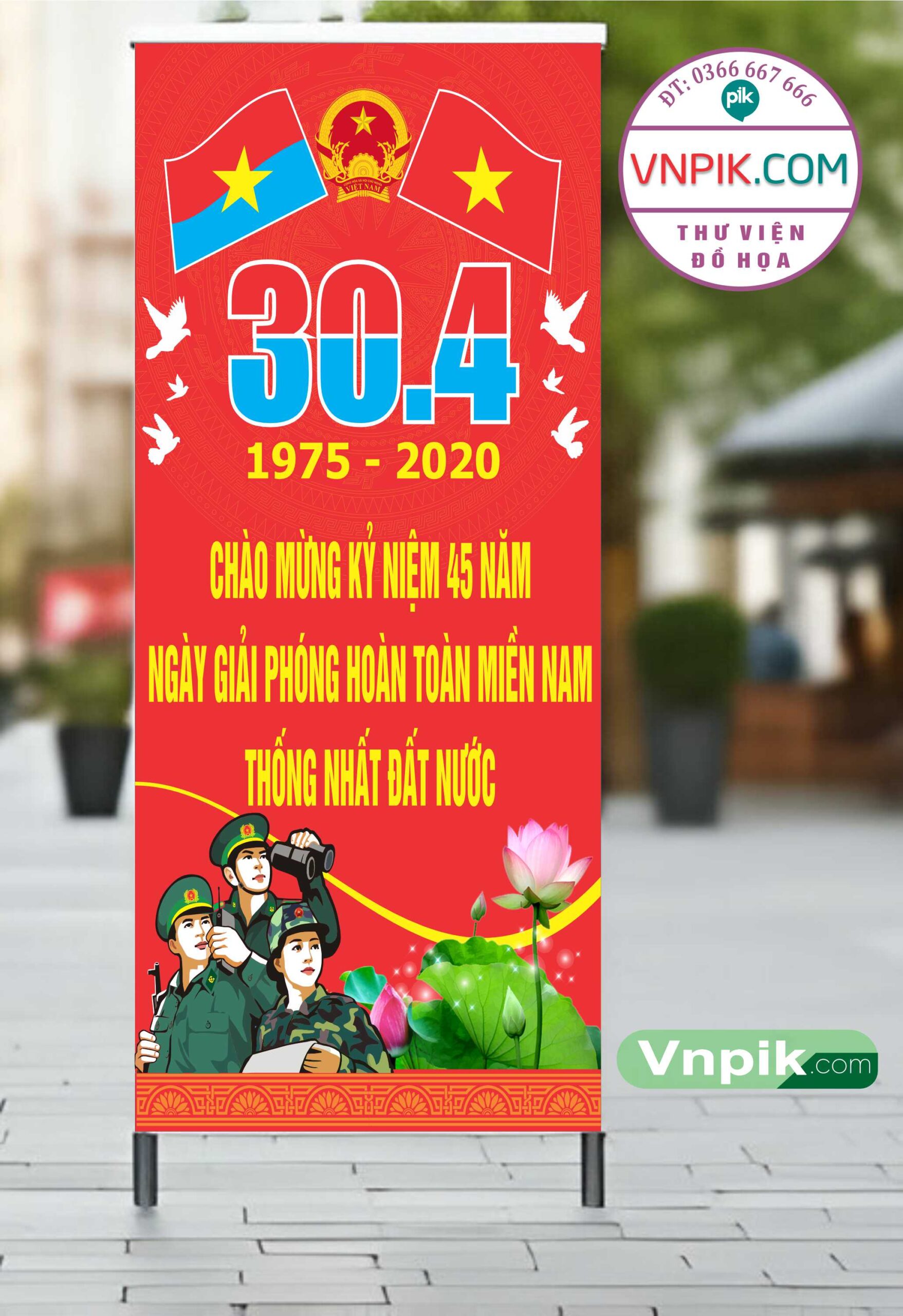 Mẫu Standee Giải Phóng Miền Nam 30 Tháng 4 Mẫu 15