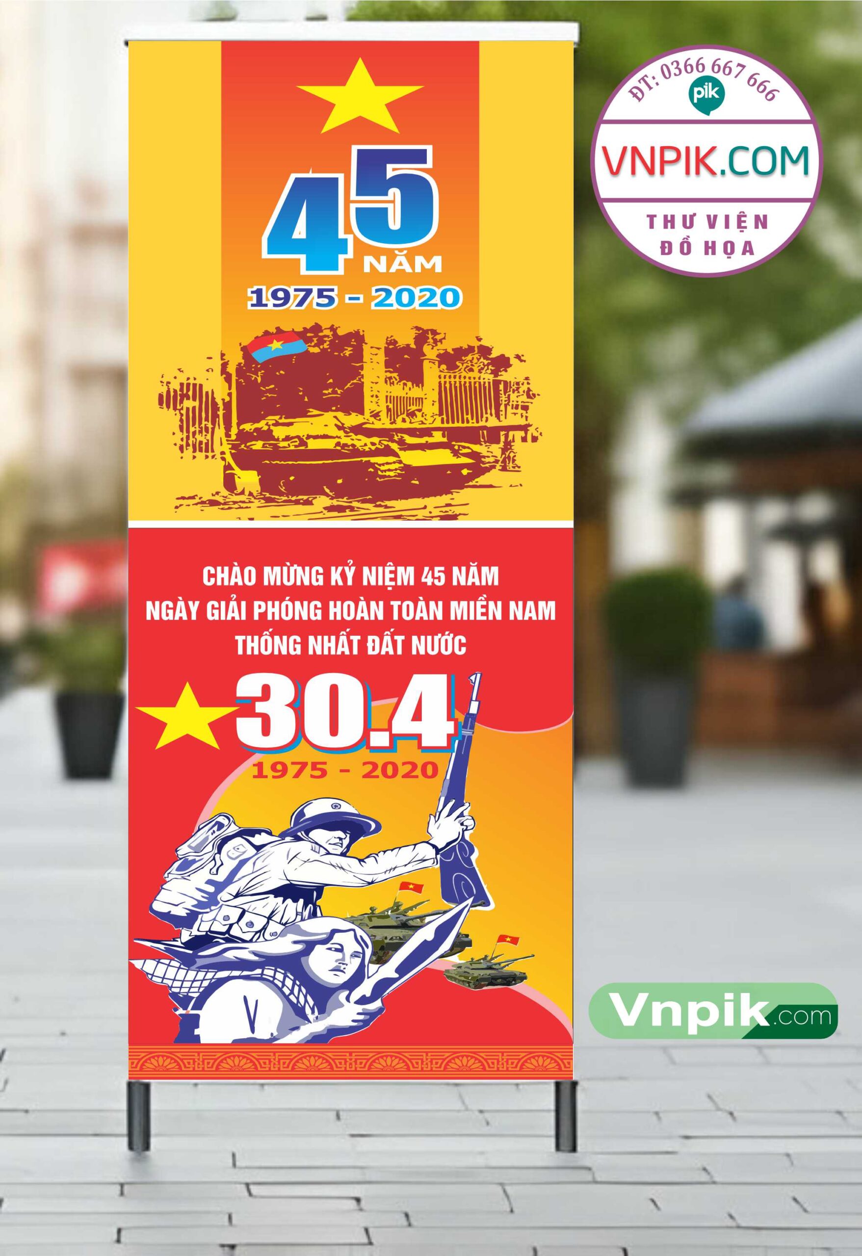 Mẫu Standee Giải Phóng Miền Nam 30 Tháng 4 Mẫu 16