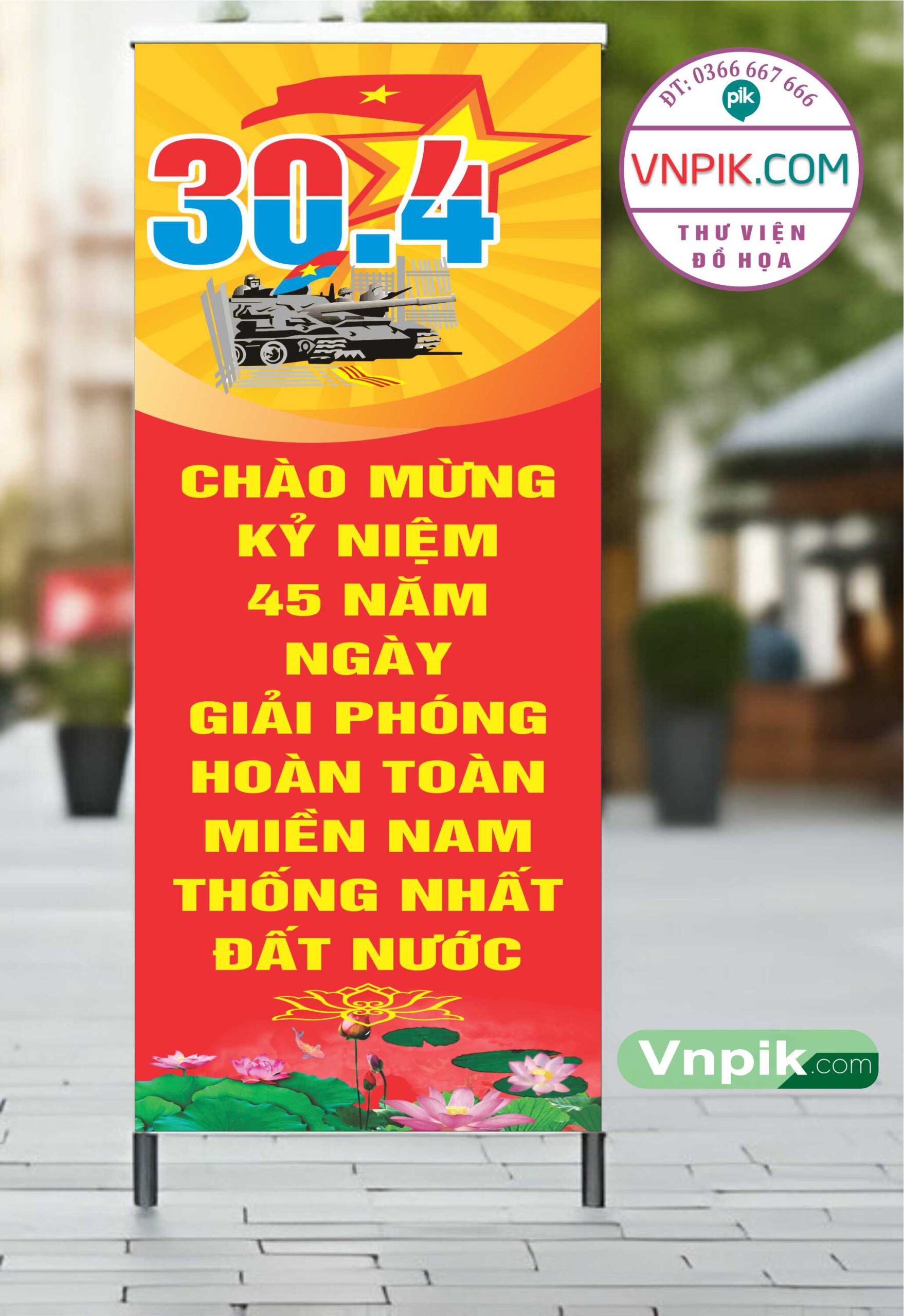 Mẫu Standee Giải Phóng Miền Nam 30 Tháng 4 Mẫu 18