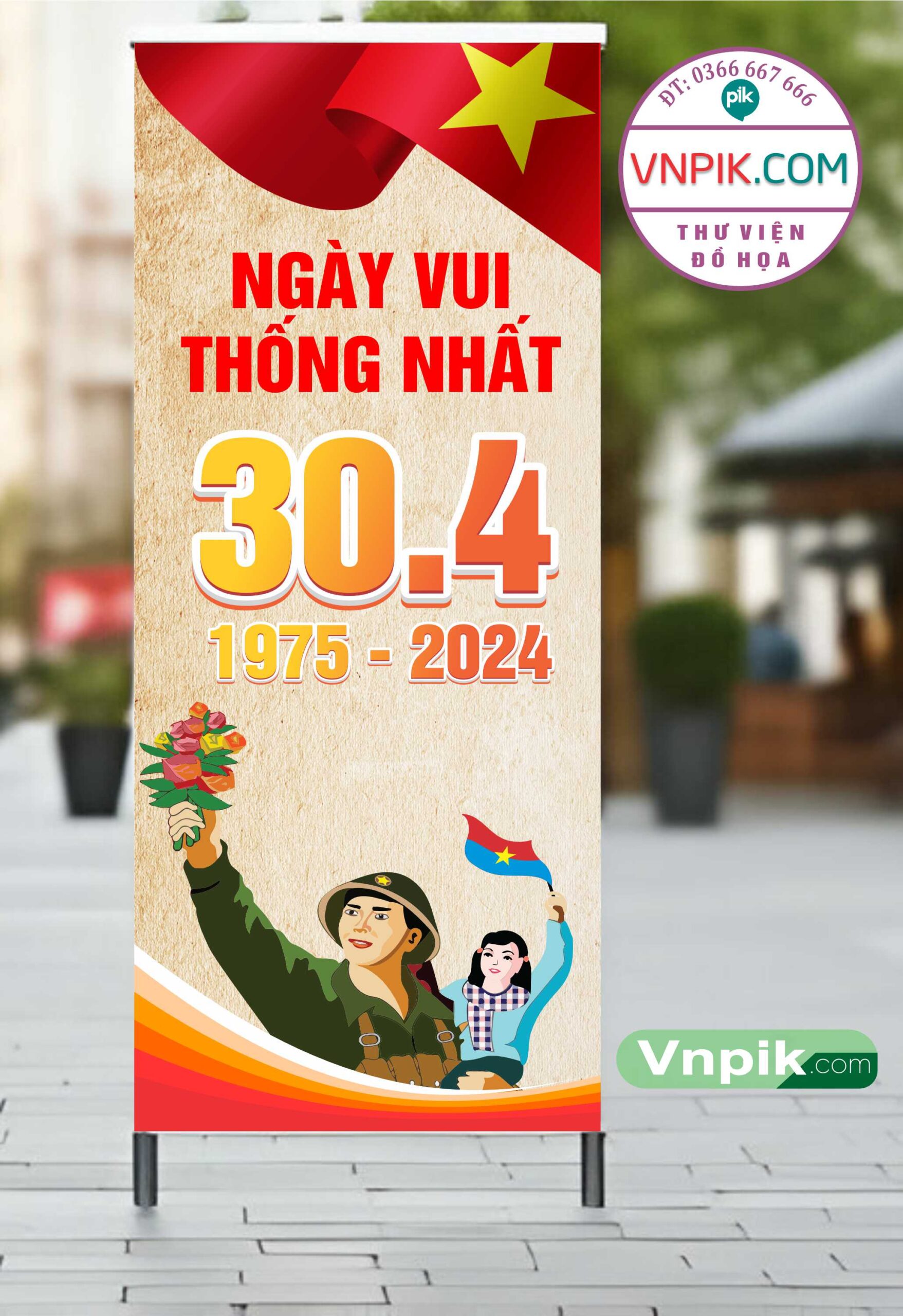 Mẫu Standee giải phóng miền nam 30 tháng 4 mẫu 03