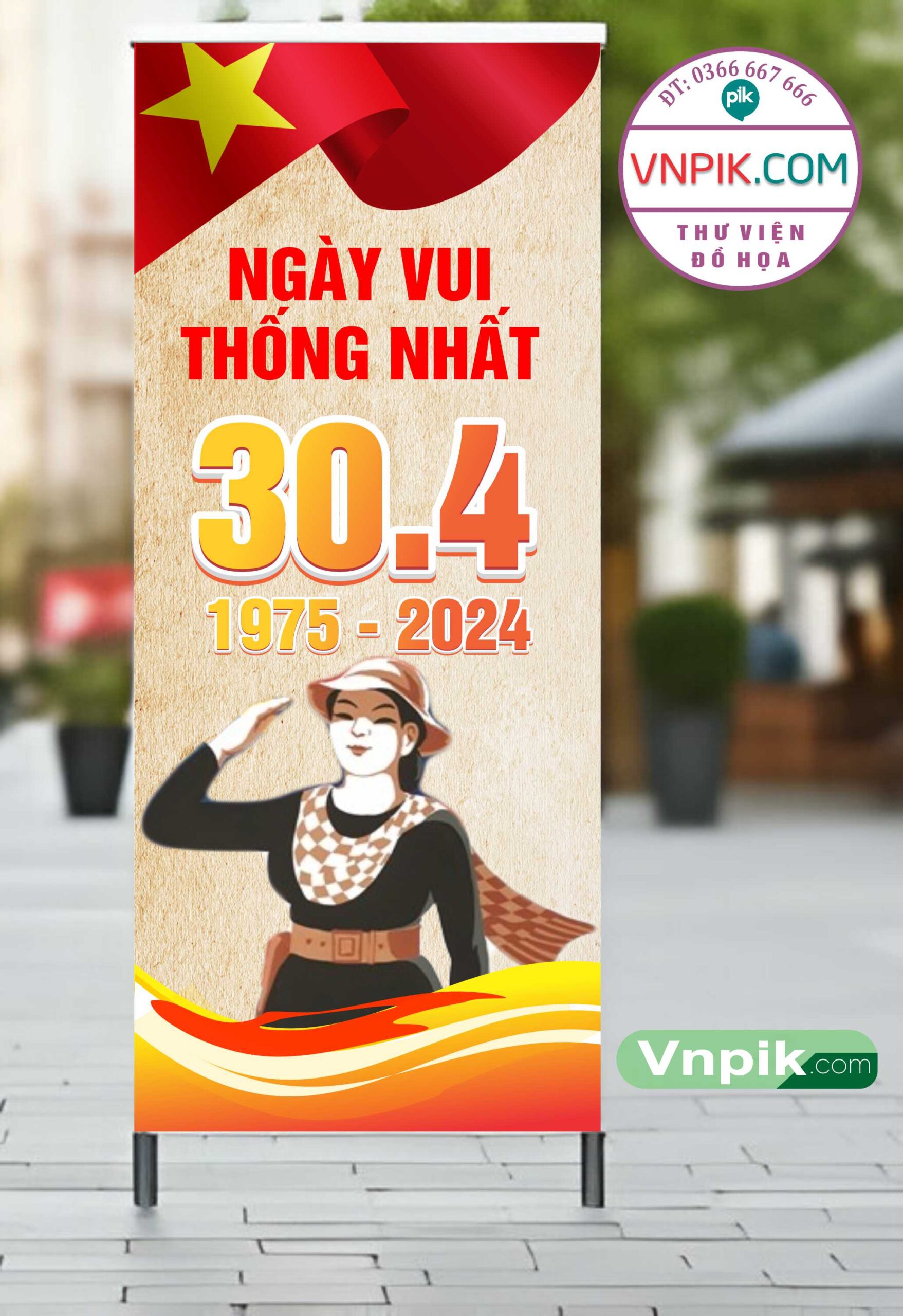 Mẫu Standee giải phóng miền nam 30 tháng 4 mẫu 04