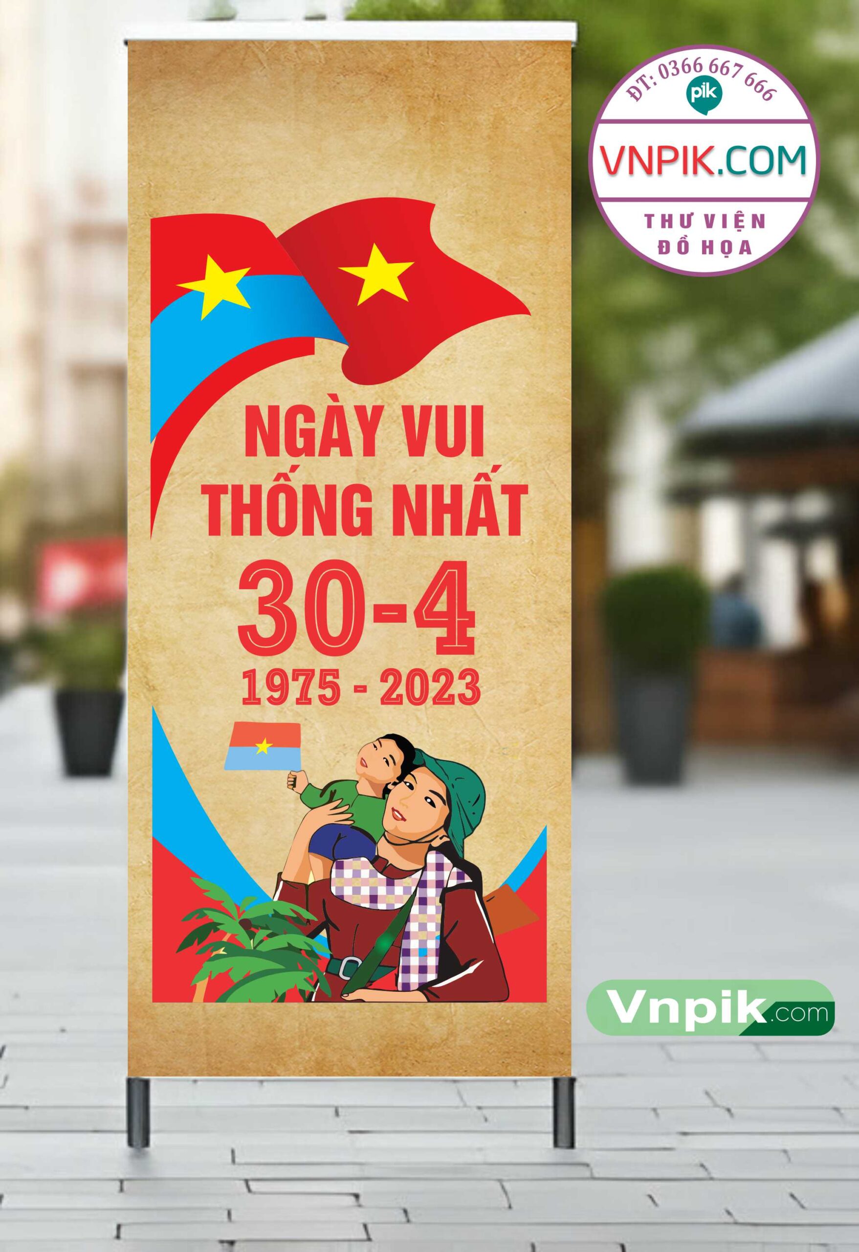 Mẫu Standee giải phóng miền nam 30 tháng 4 mẫu 12