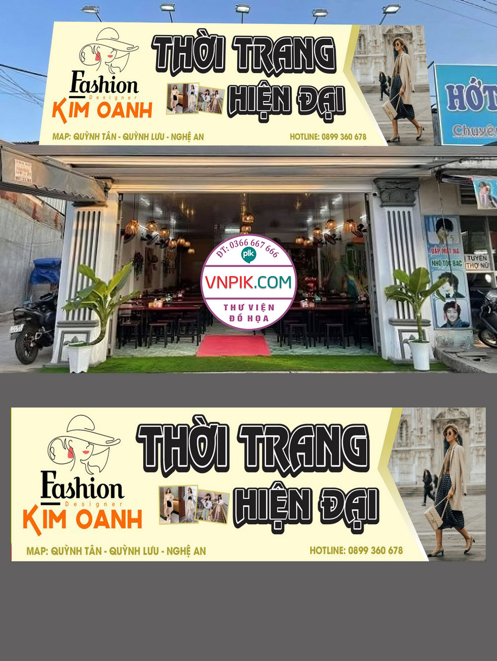 Mẫu bảng quảng cáo shop thời trang nữ kim anh cdr