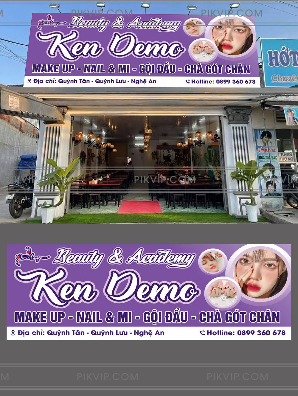 Mẫu bảng quảng cáo tiệm beauty spa ken demo