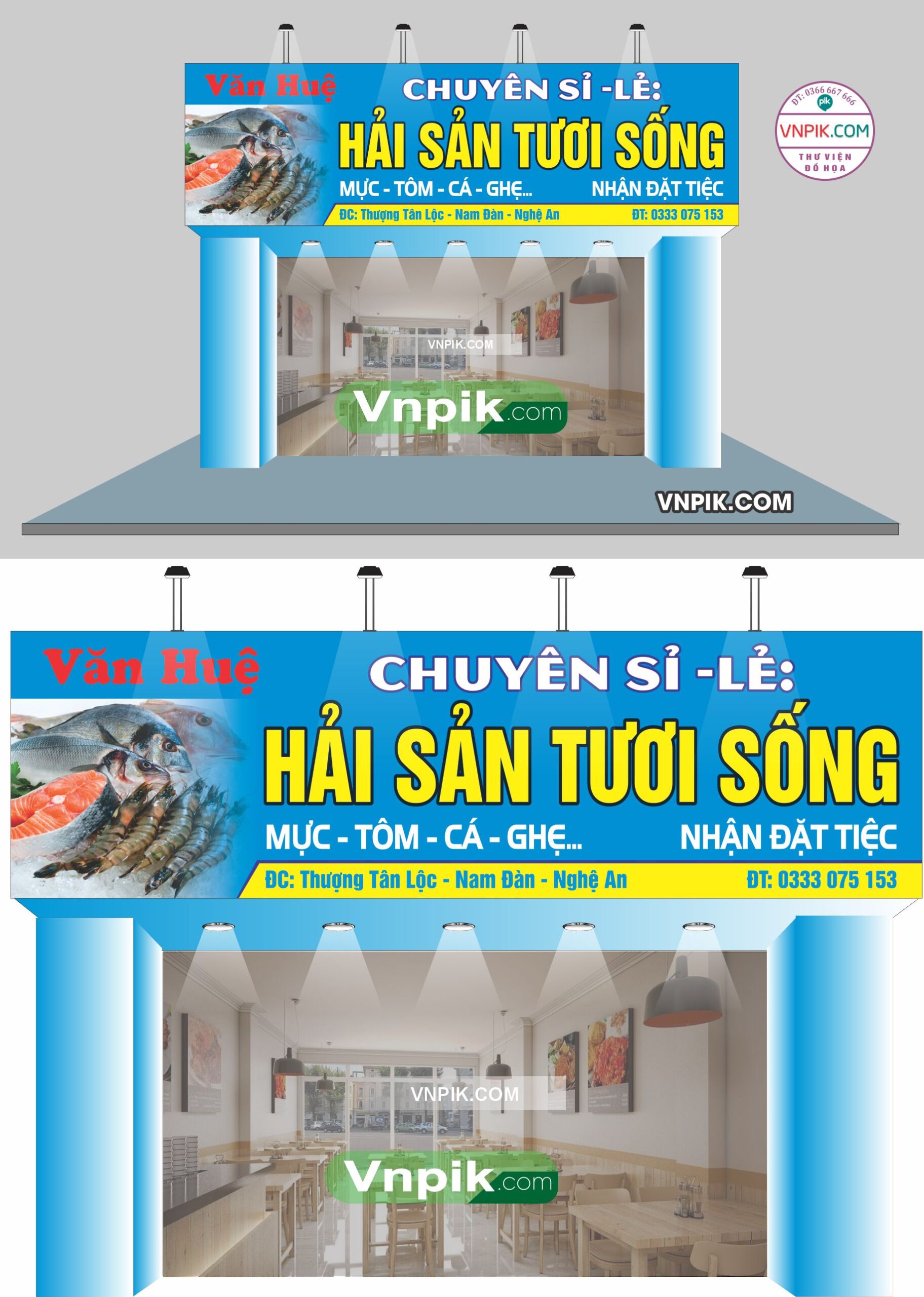 Mẫu biển hải sản tươi sống Văn Huệ