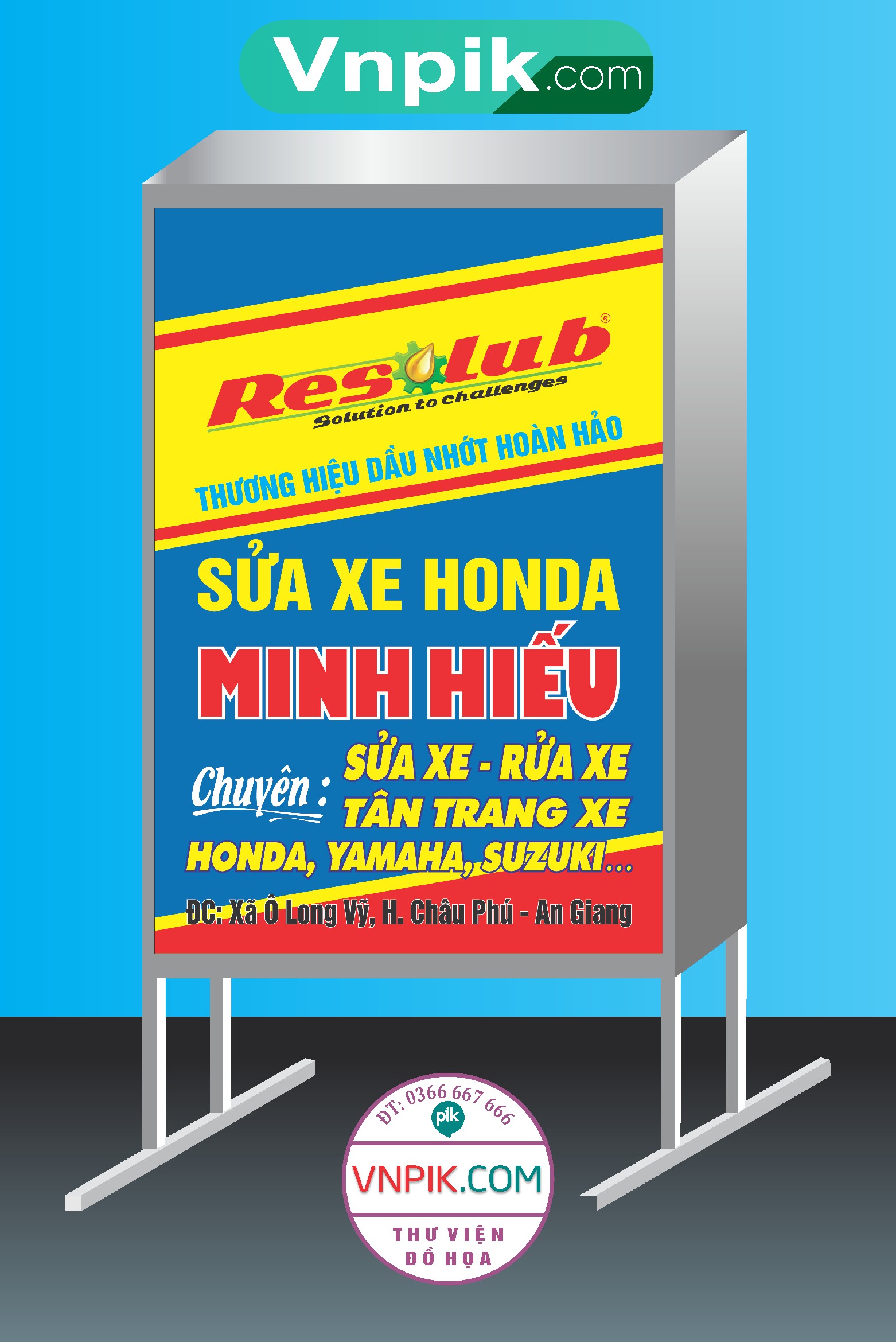 Mẫu biển vẫy sửa xe honda Minh Hiếu