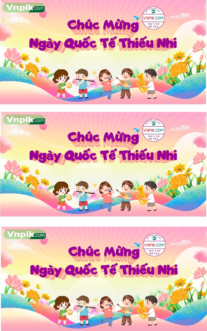 Mẫu phông nền maket tết thiếu nhi 1 tháng 6 mẫu 10