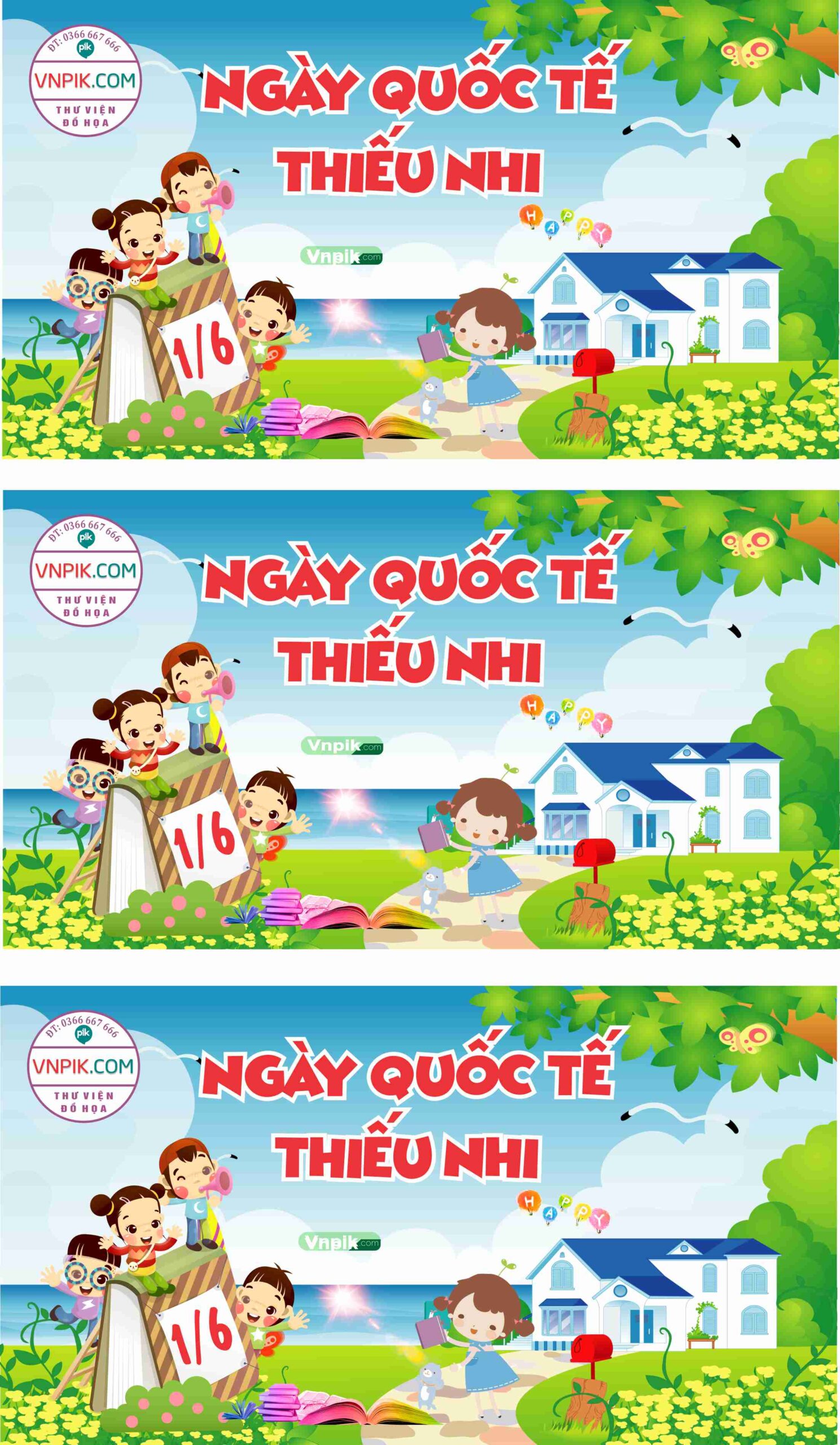 Mẫu phông nền maket tết thiếu nhi 1 tháng 6 mẫu 16