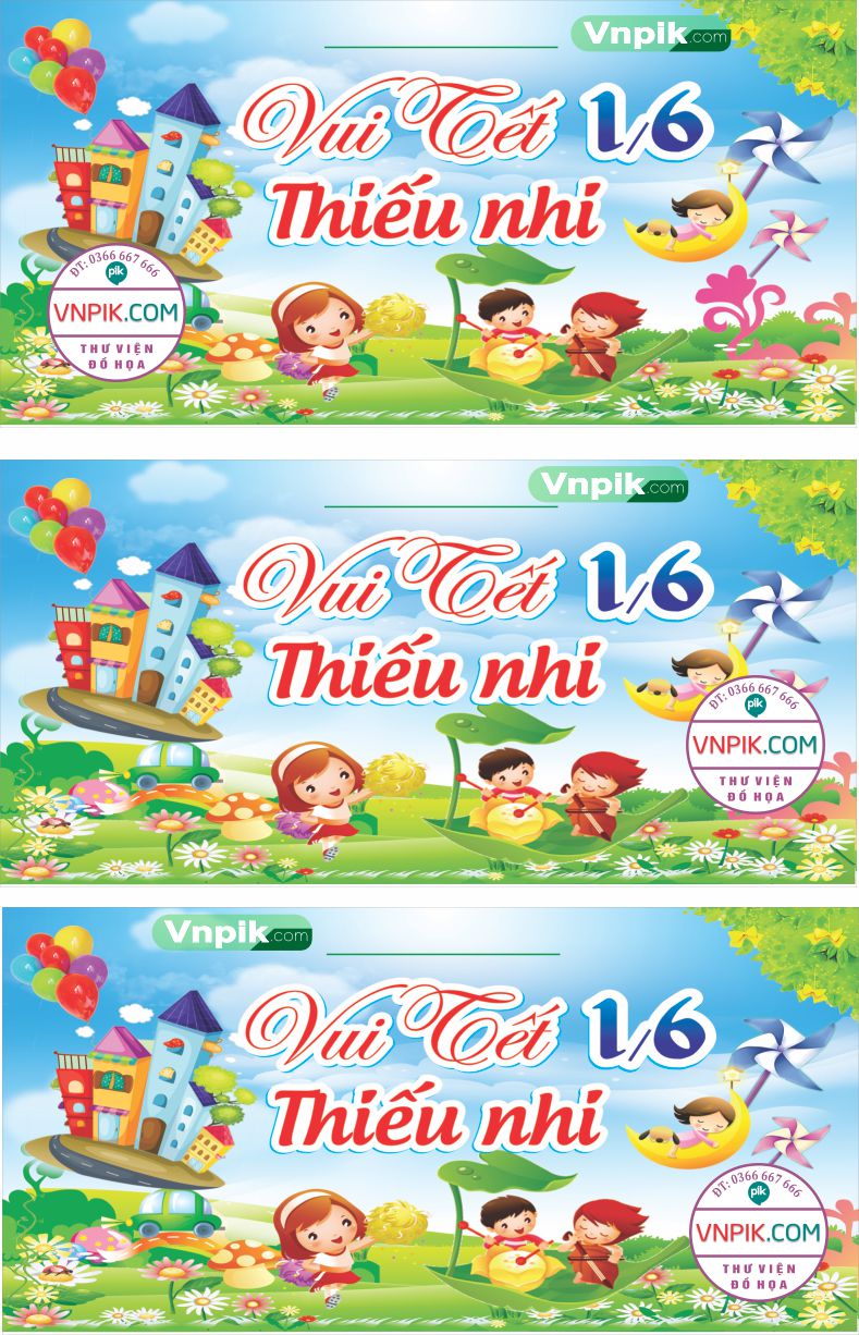 Mẫu phông nền maket tết thiếu nhi 1 tháng 6 mẫu 25