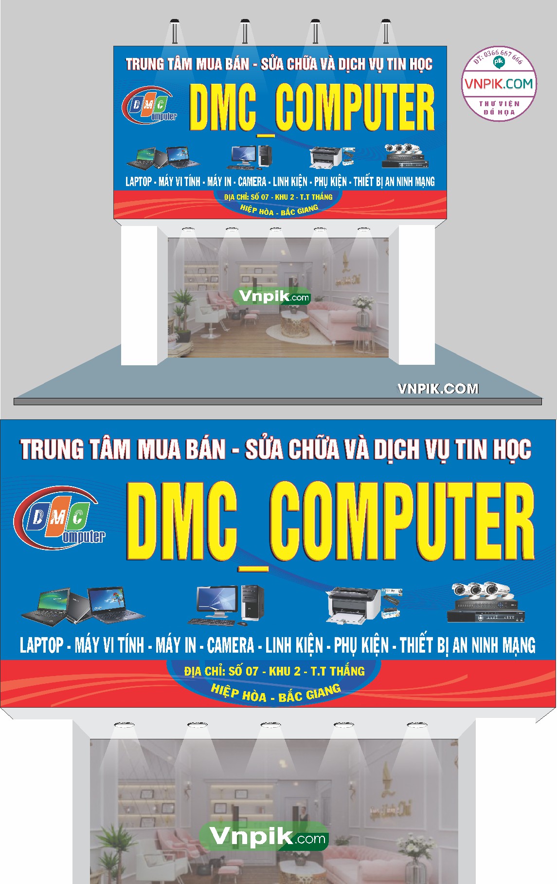 Mẫu trung tâm mua bán sửa chữa dịch vụ tin học DMC Computer