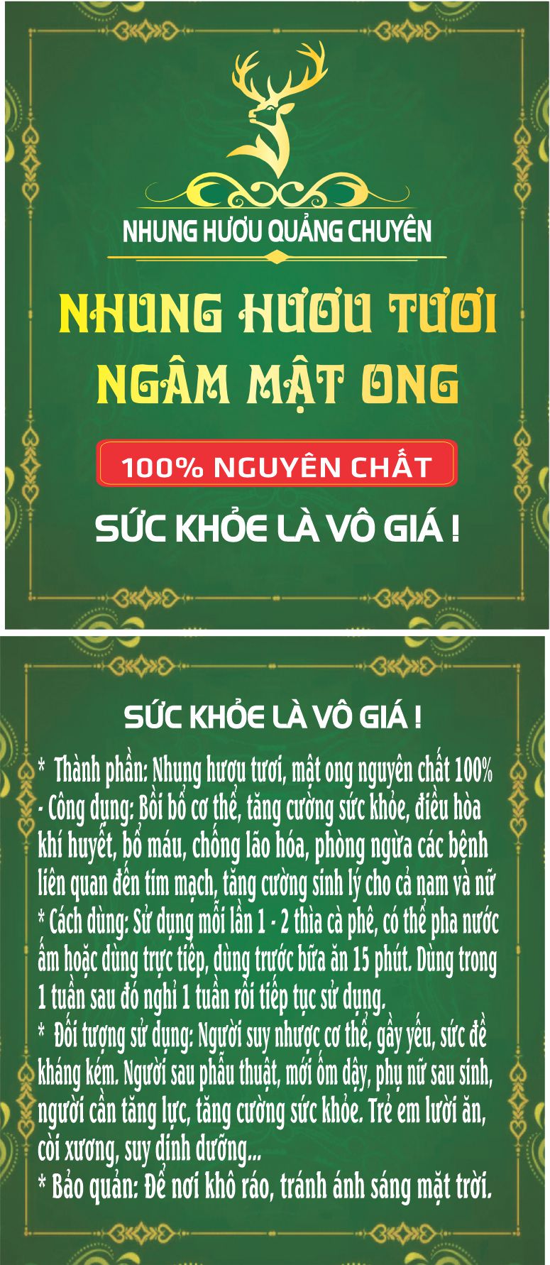 mẫu tem nhung hươu quảng chuyên