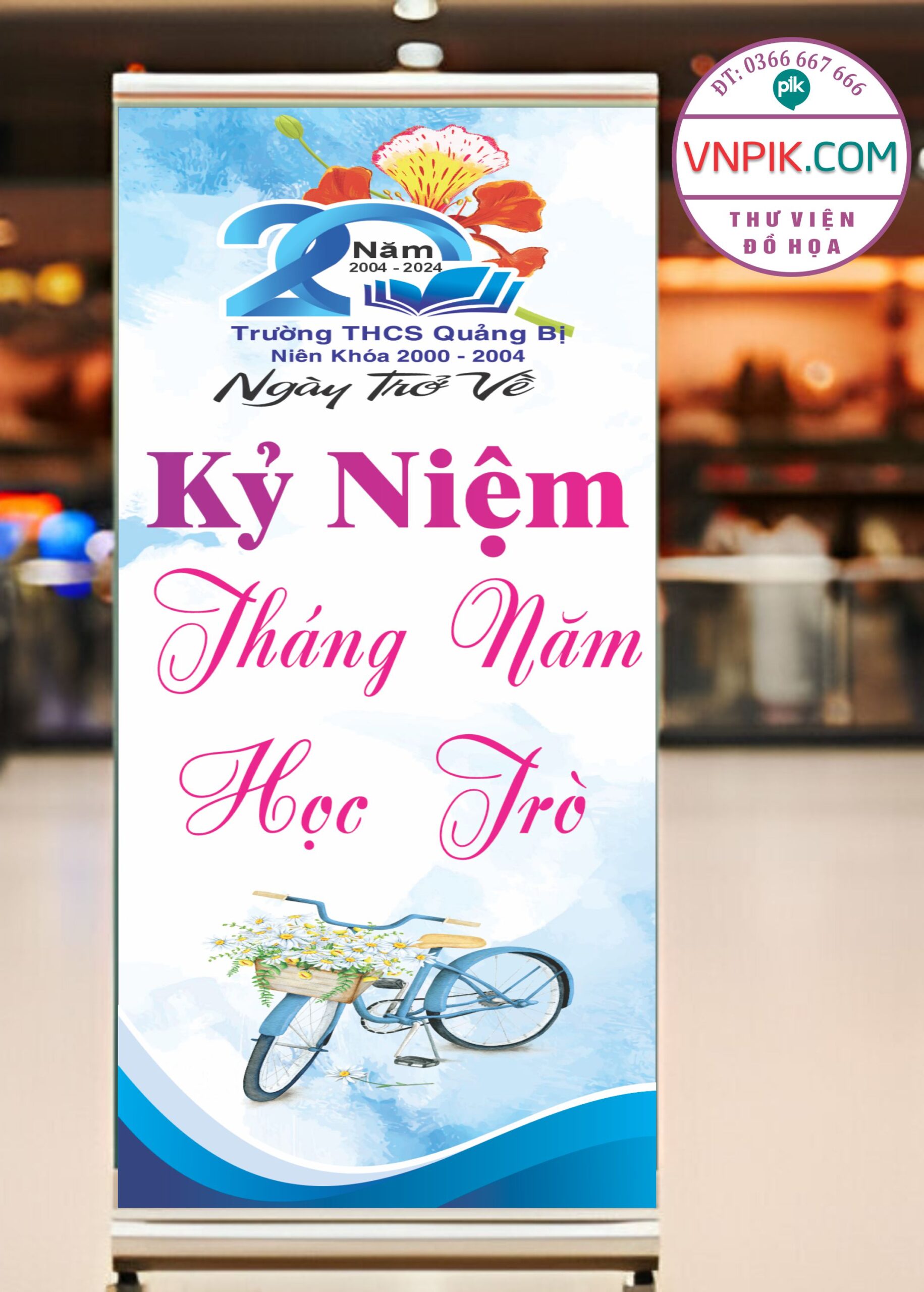 Phướn treo cây kỷ yếu kỷ niệm tháng năm học trò